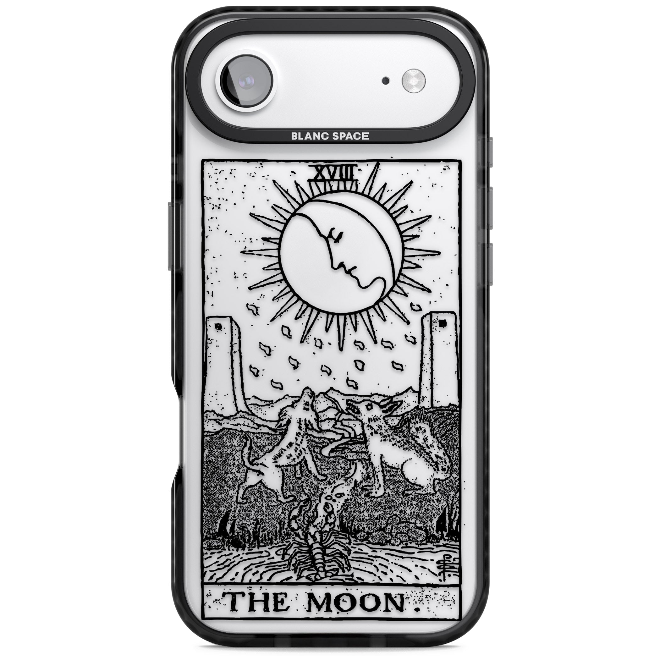 Personalised The Moon Tarot Card (Clear) iPhone 17 Air Impact Black Phone Case