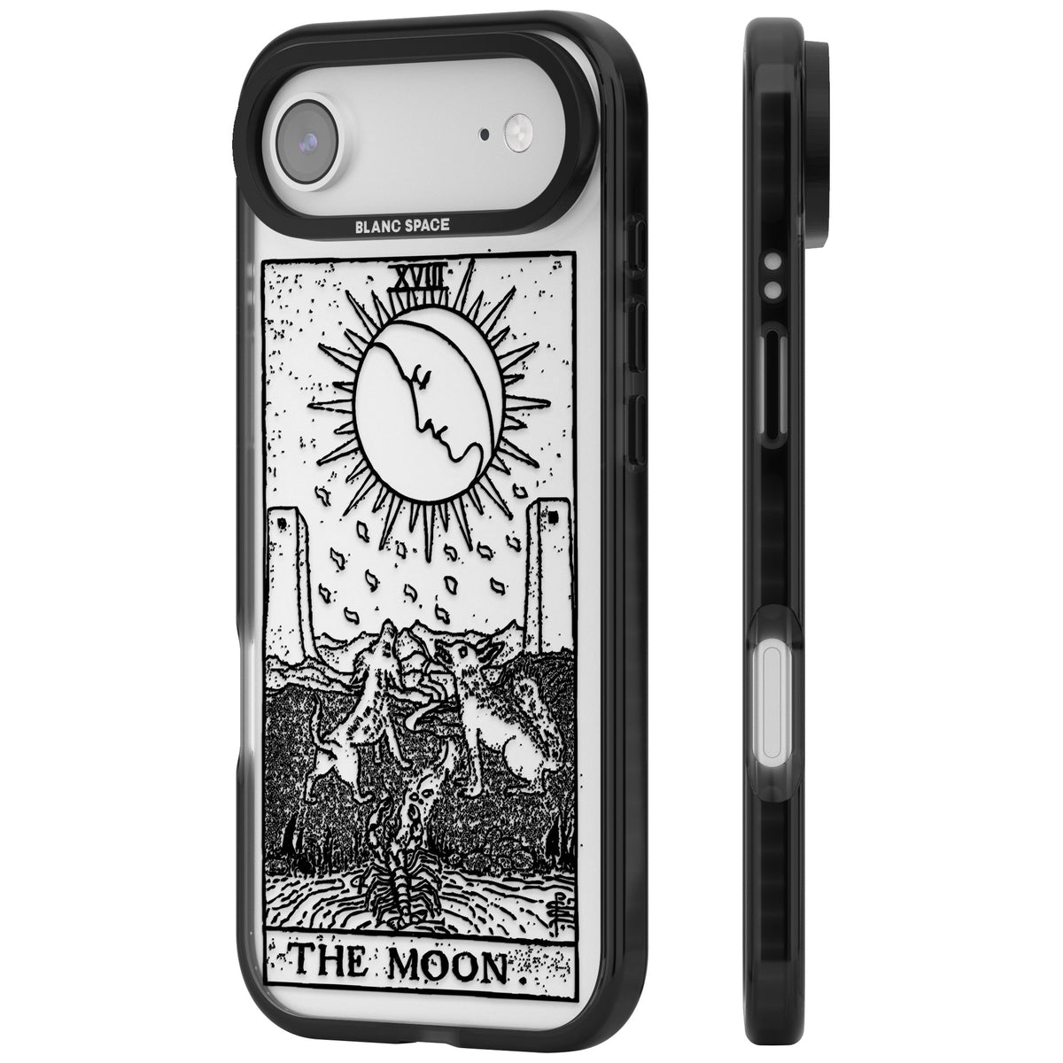 Personalised The Moon Tarot Card (Clear) iPhone Air Impact Black Phone Case side