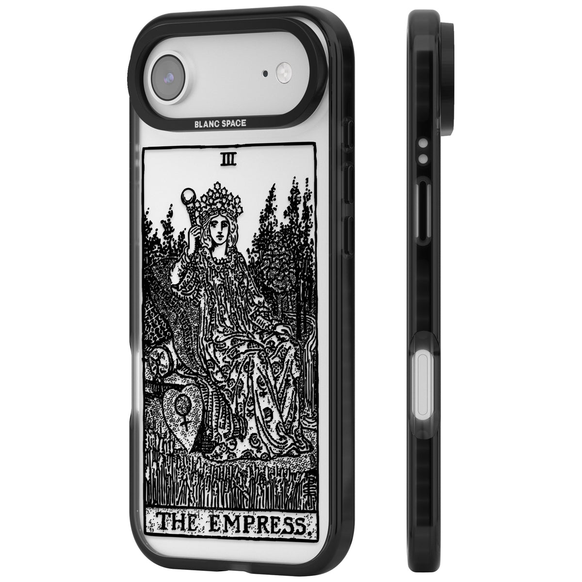 Personalised The Empress Tarot Card (Clear) iPhone Air Impact Black Phone Case side