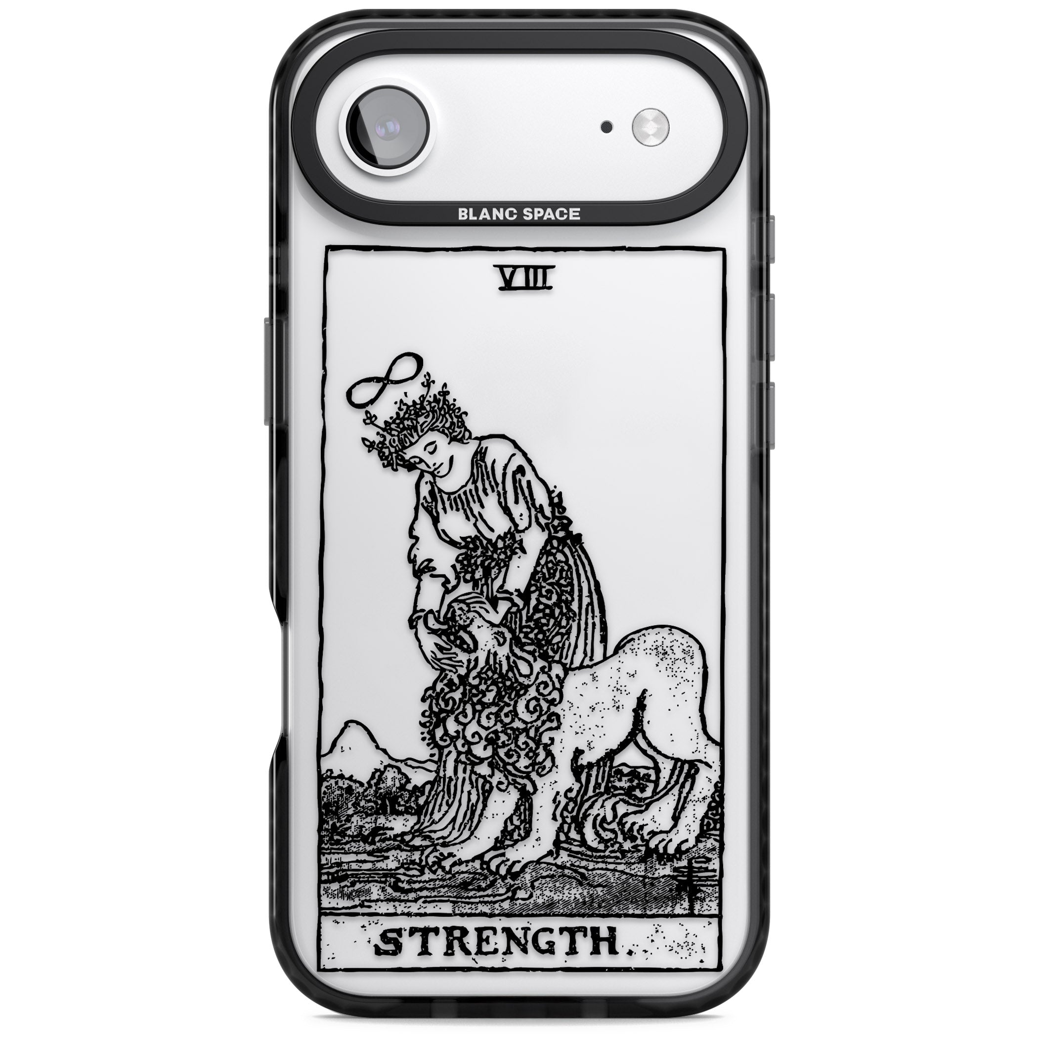 Personalised Strength Tarot Card (Clear) iPhone 17 Air Impact Black Phone Case