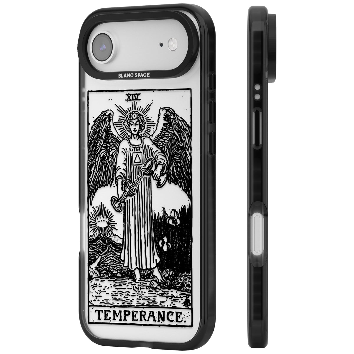 Personalised Temperance Tarot Card (Clear) iPhone Air Impact Black Phone Case side