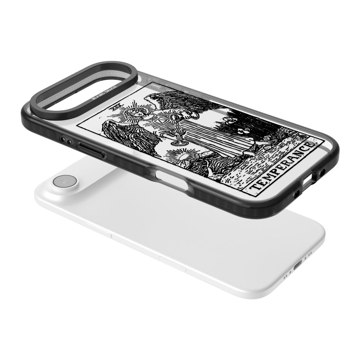 Personalised Temperance Tarot Card (Clear) iPhone Air Impact Black Phone Case angled
