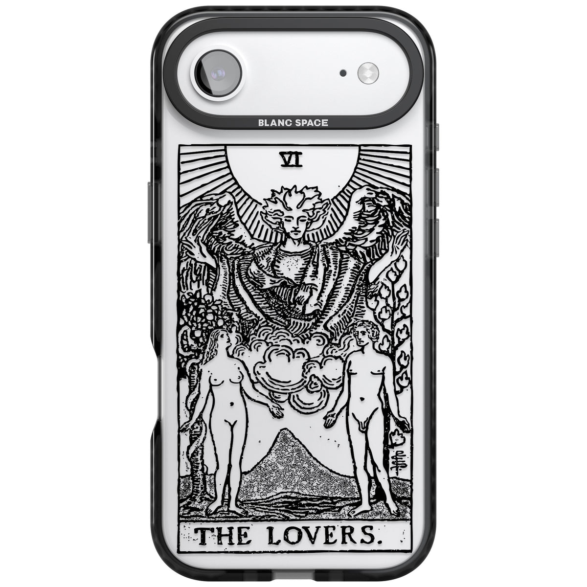 Personalised The Lovers Tarot Card (Clear) iPhone Air Impact Black Phone Case front