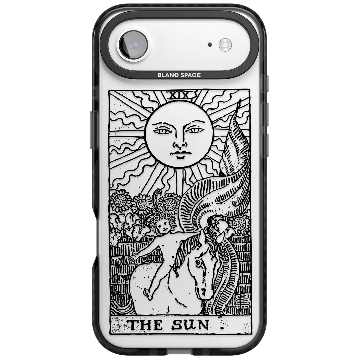 Personalised The Sun Tarot Card (Clear) iPhone Air Impact Black Phone Case front