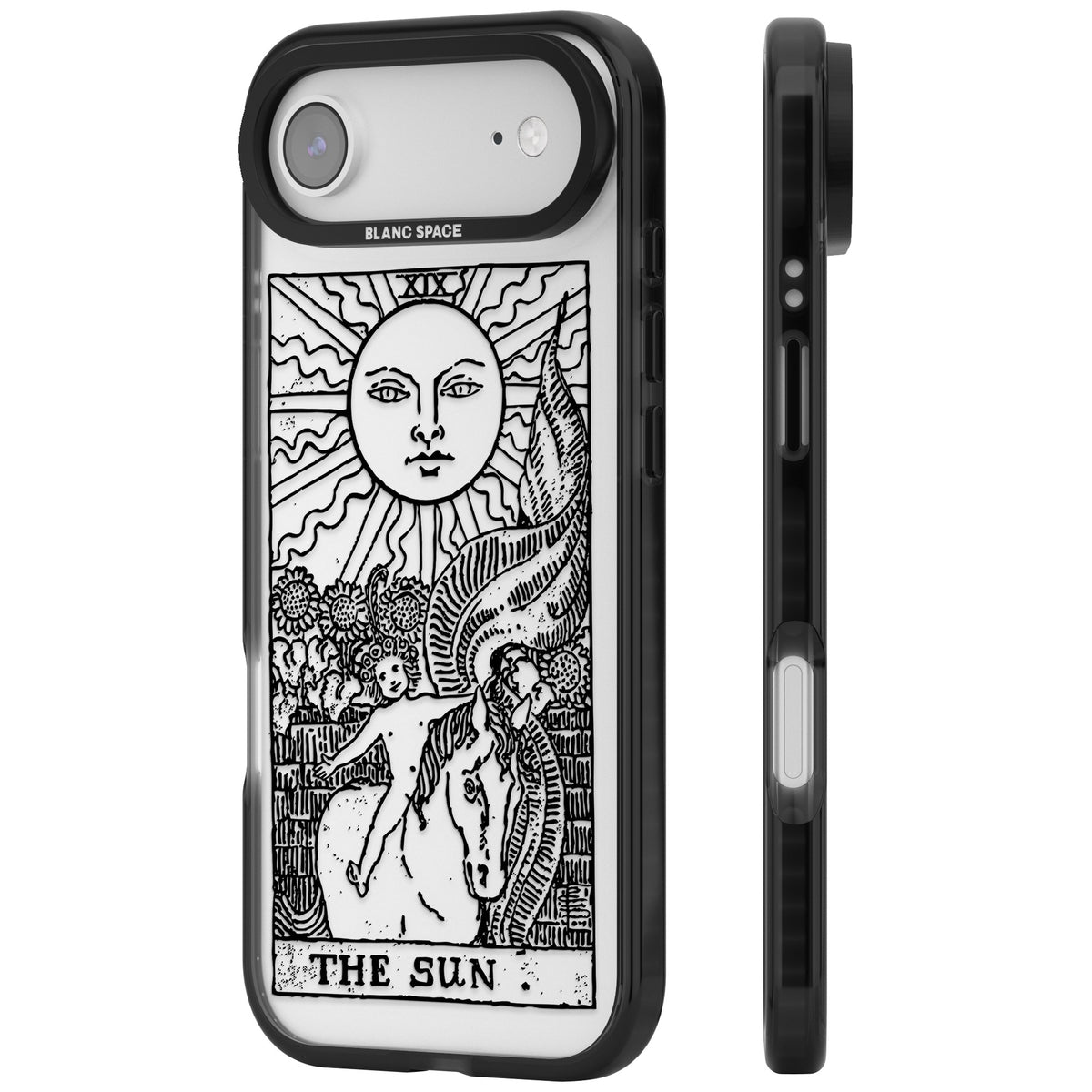 Personalised The Sun Tarot Card (Clear) iPhone Air Impact Black Phone Case side