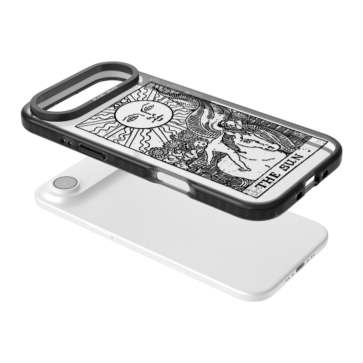 Personalised The Sun Tarot Card (Clear) iPhone Air Impact Black Phone Case angled