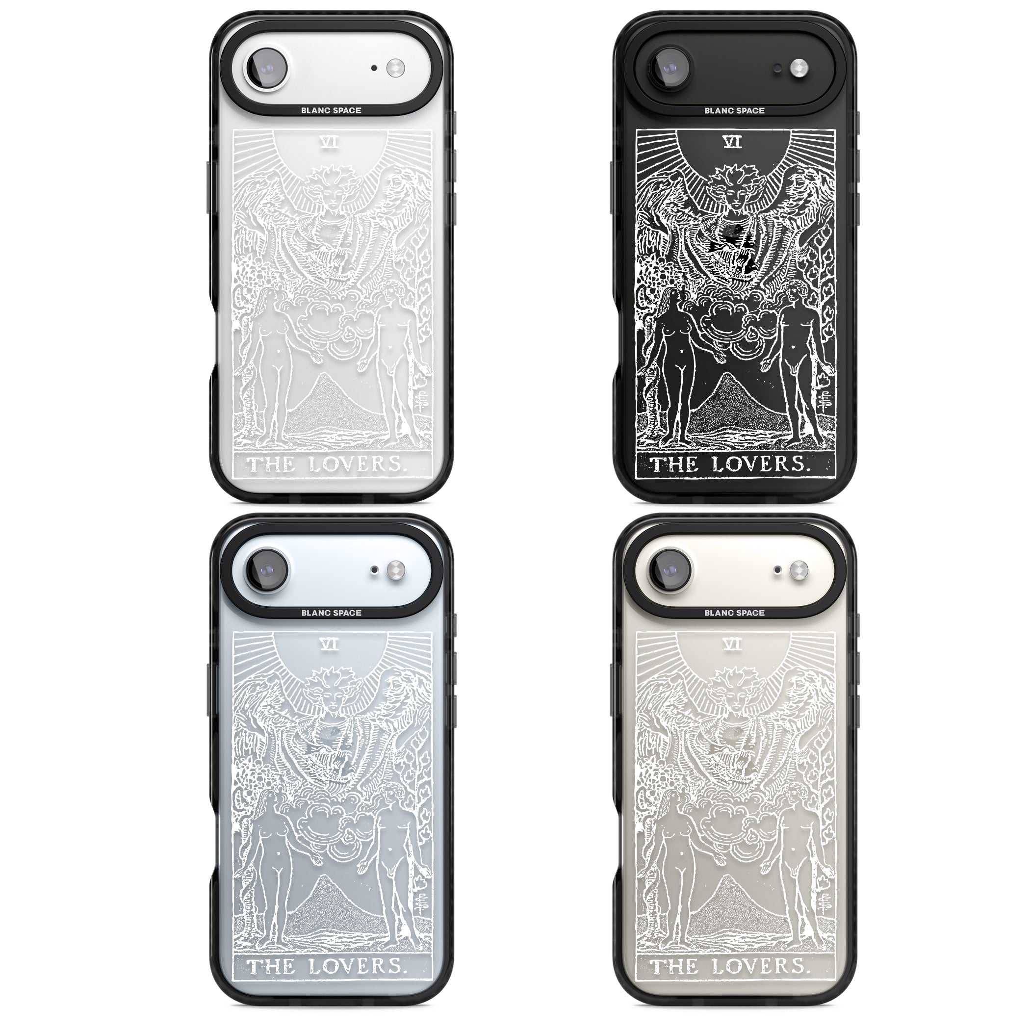 Personalised The Lovers Tarot Card (White) iPhone 17 Air Impact Black Phone Case APT Impact Protection