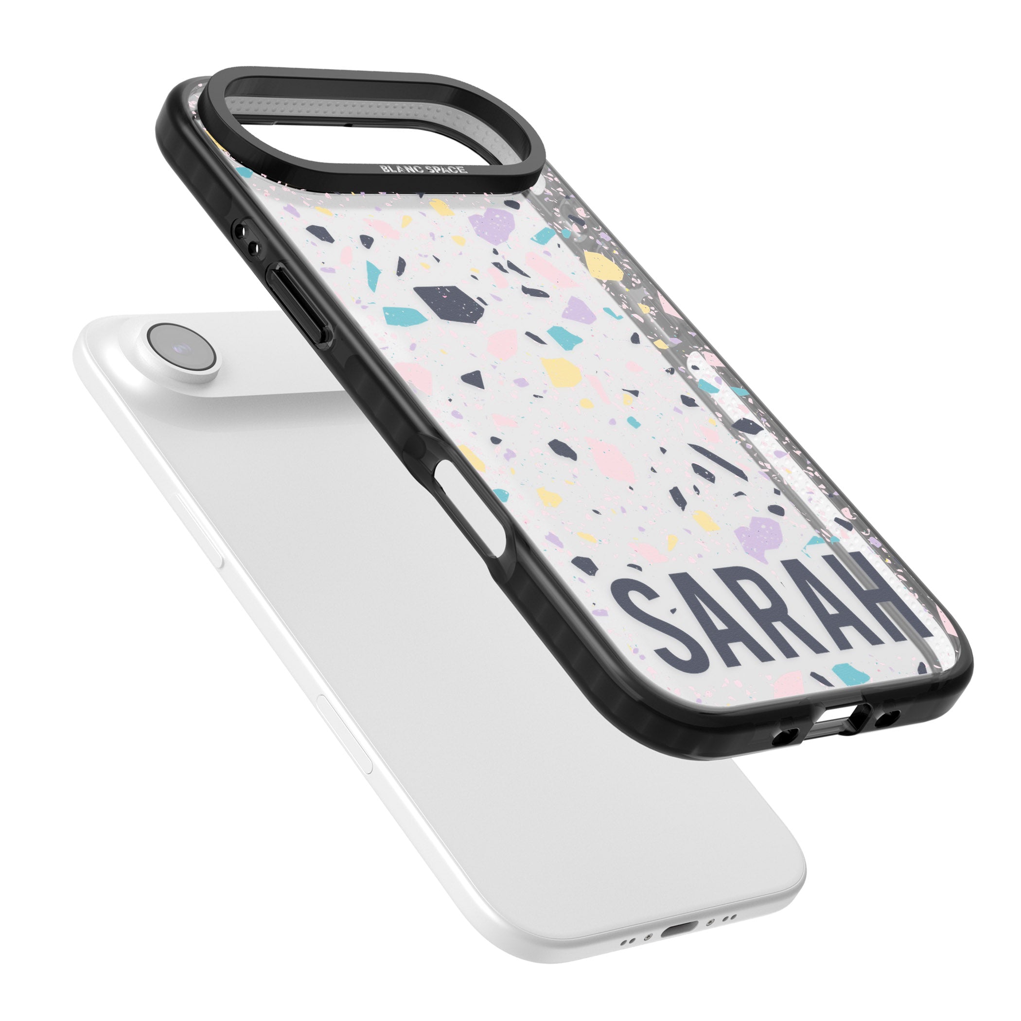 Personalised Pastel Terrazzo iPhone 17 Air Impact Black Phone Case Colours