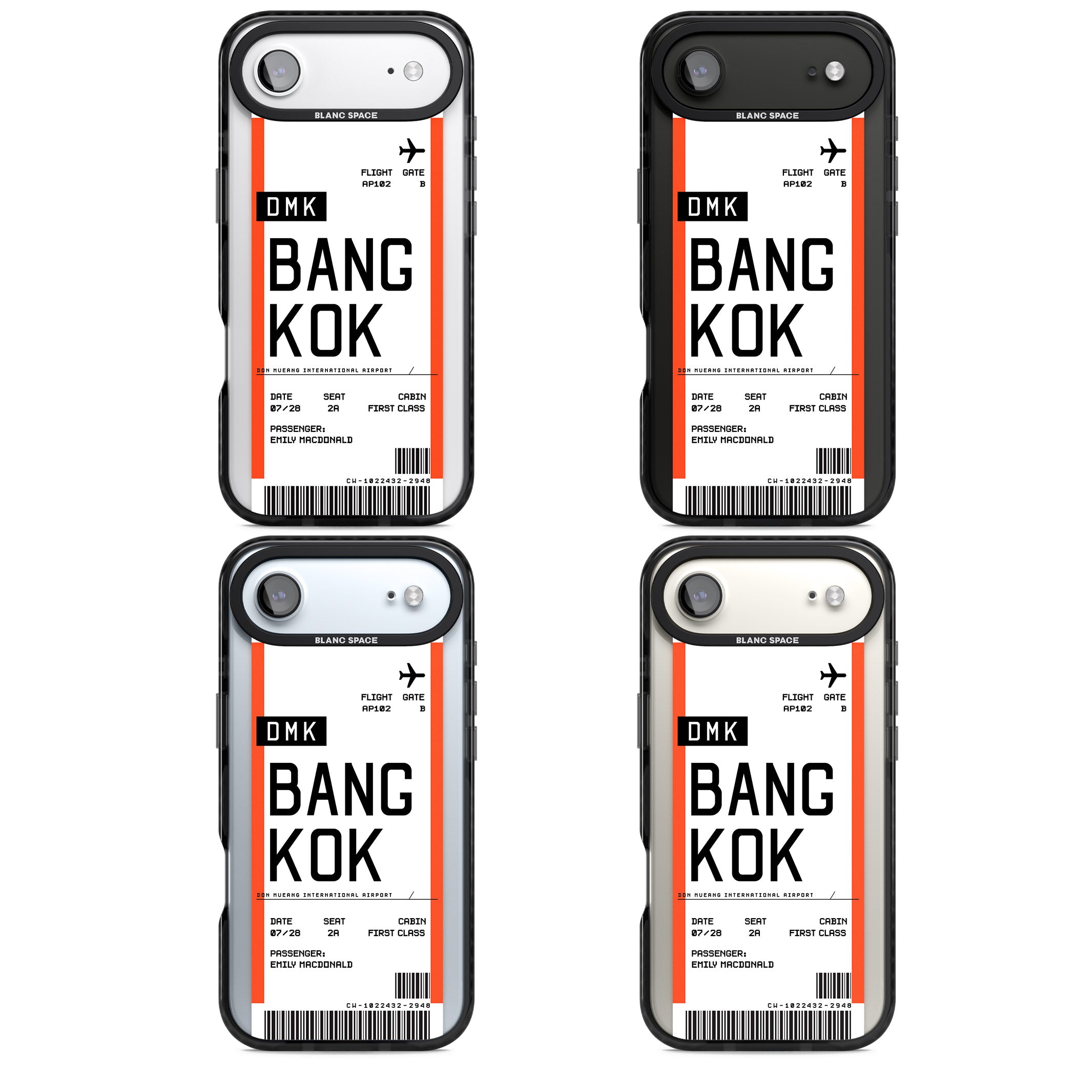 Personalised Bangkok Boarding Pass iPhone 17 Air Impact Black Phone Case APT Impact Protection