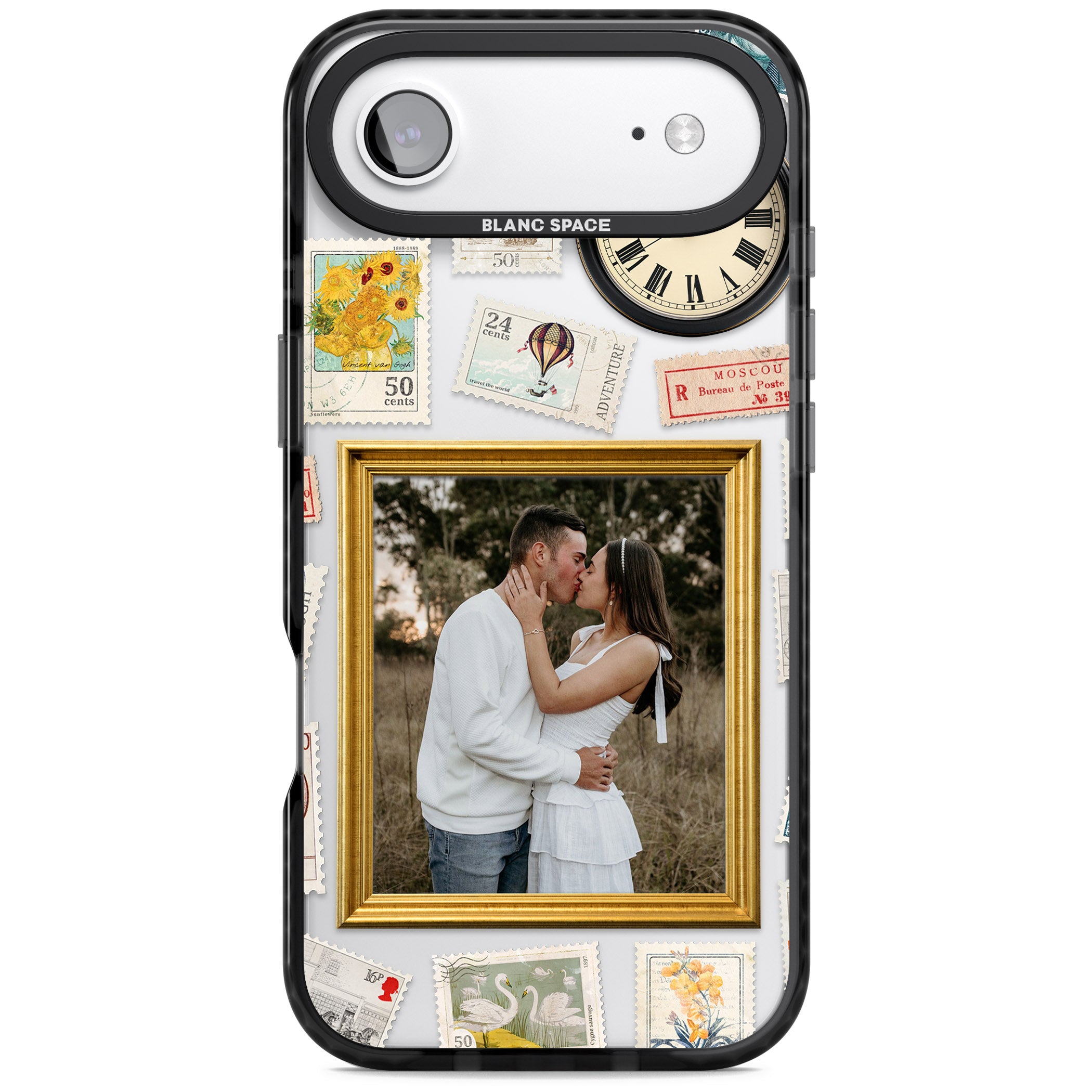 Personalised Vintage Photo Frame Collage iPhone 17 Air Impact Black Phone Case