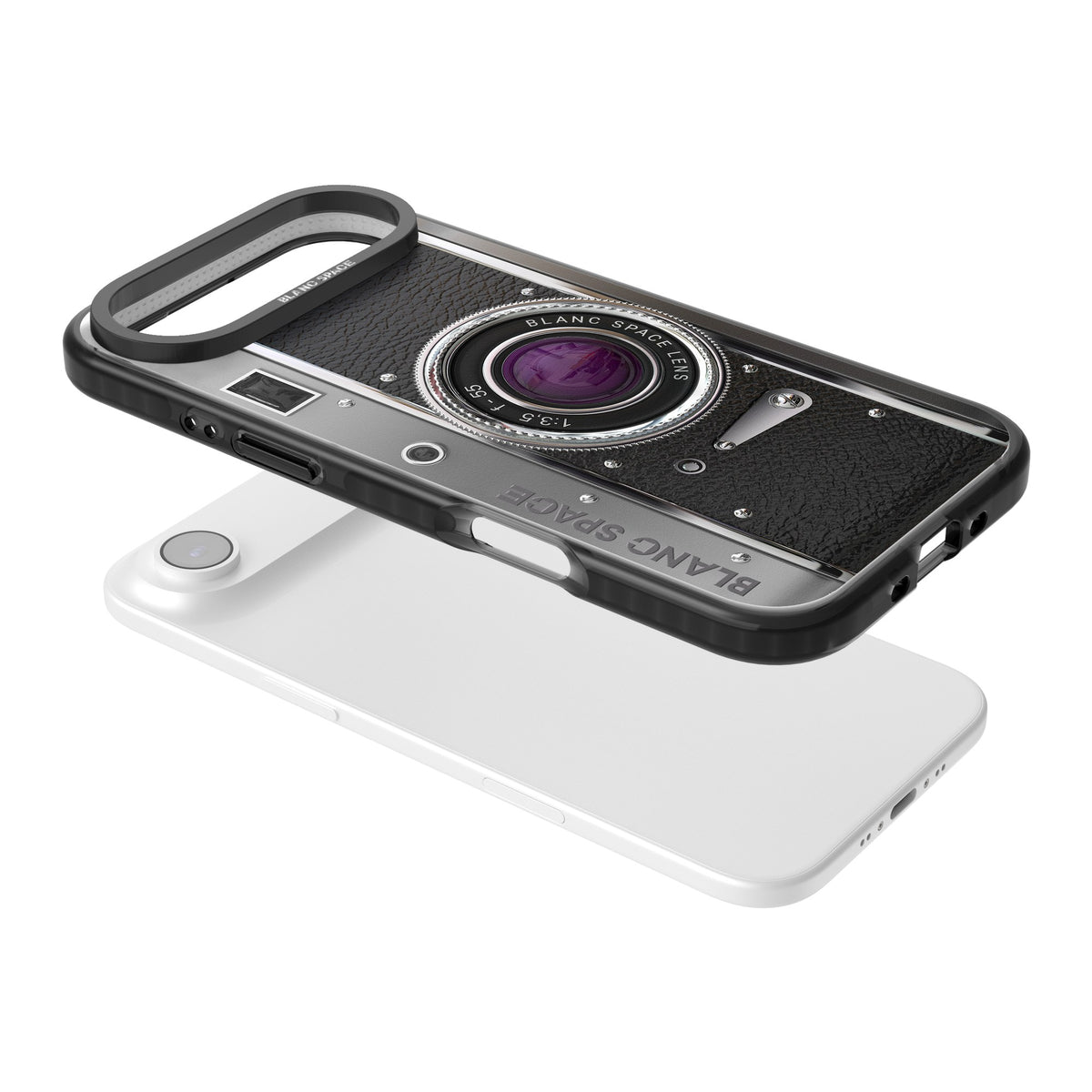 Vintage Classic Camera iPhone Air Impact Black Phone Case angled