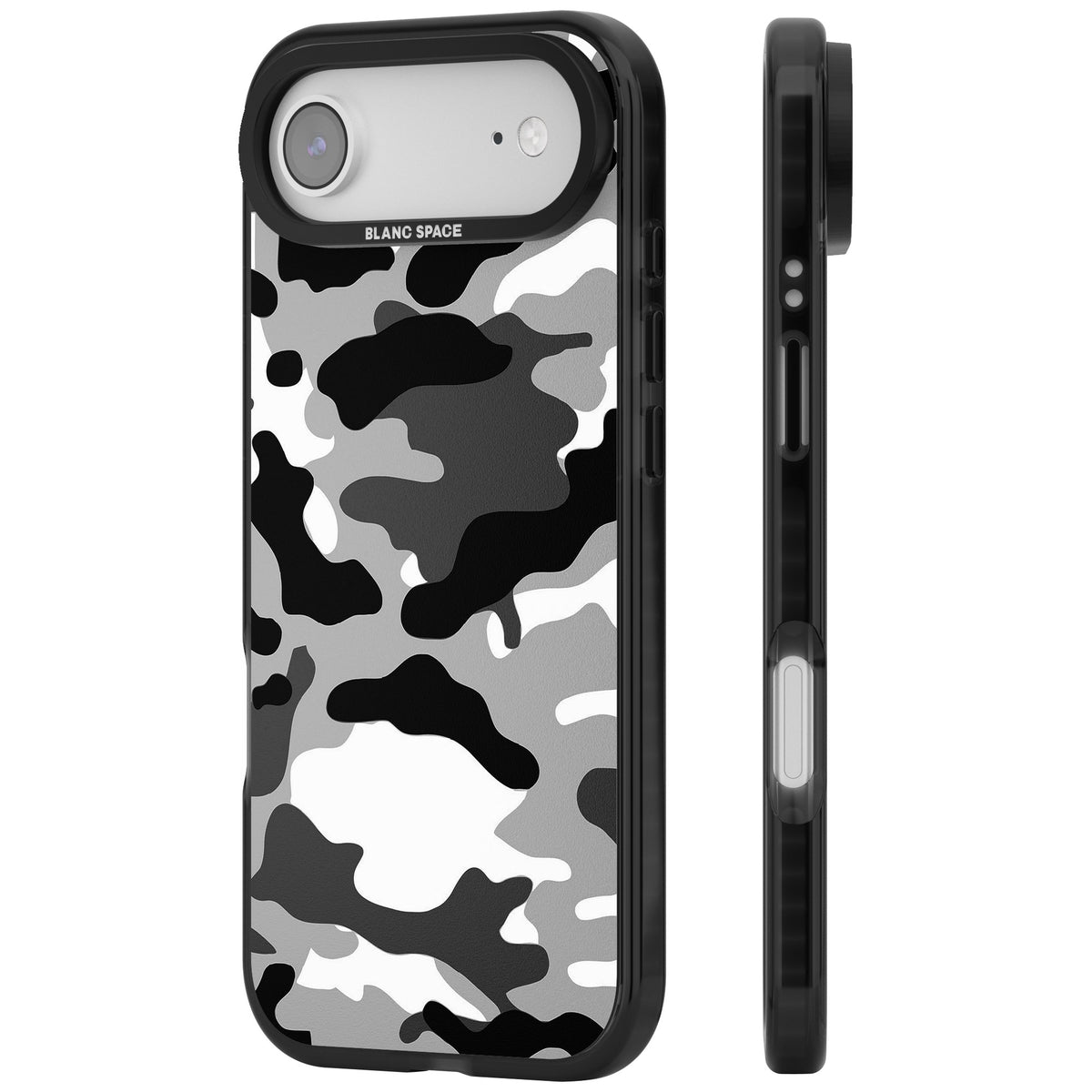 Grey Camo iPhone Air Impact Black Phone Case side
