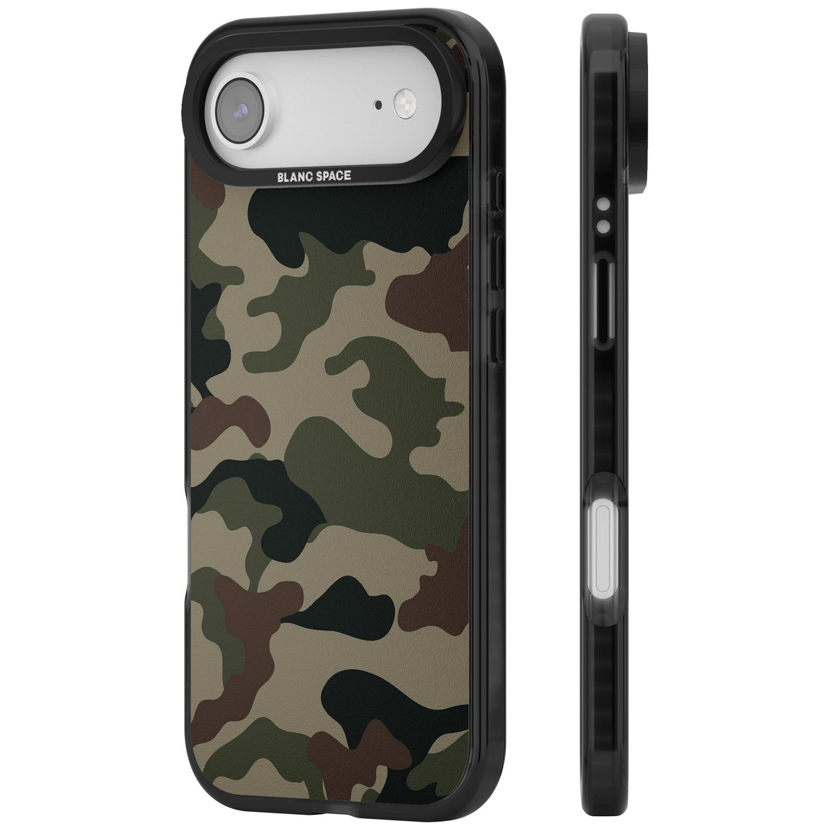 Green And Brown Camo iPhone Air Impact Black Phone Case side