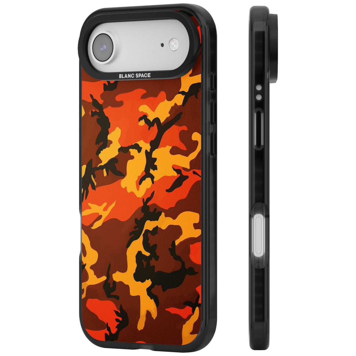 Orange Camo iPhone Air Impact Black Phone Case side