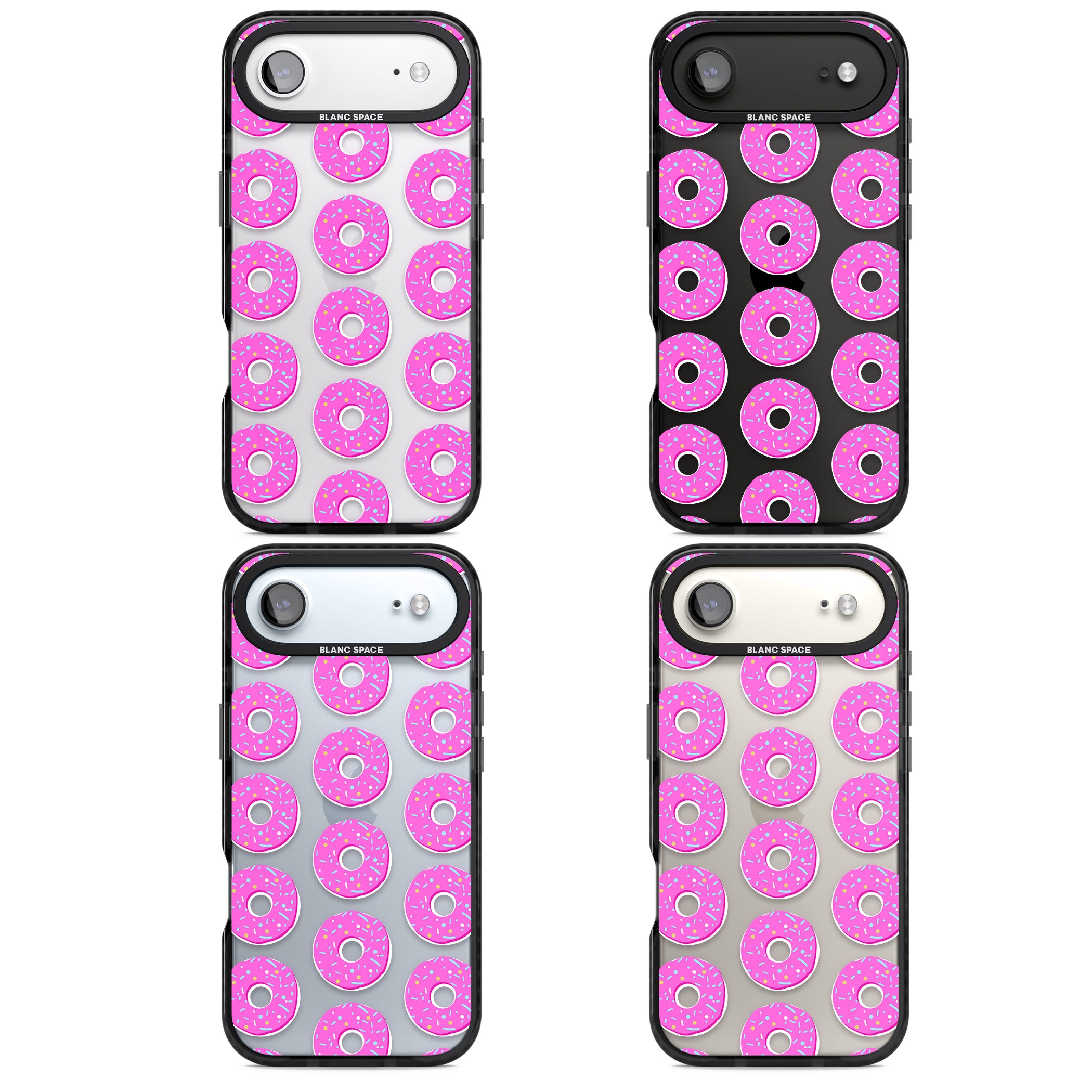 Pink Donut Pattern iPhone 17 Air Impact Black Phone Case APT Impact Protection
