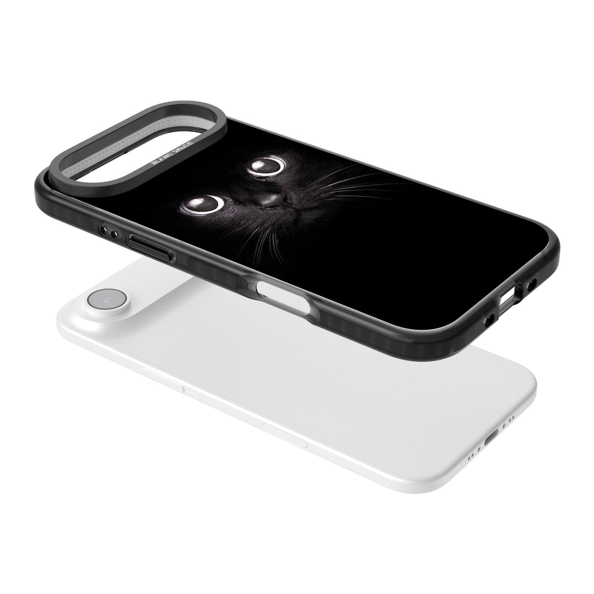 Black Cat iPhone Air Impact Black Phone Case angled