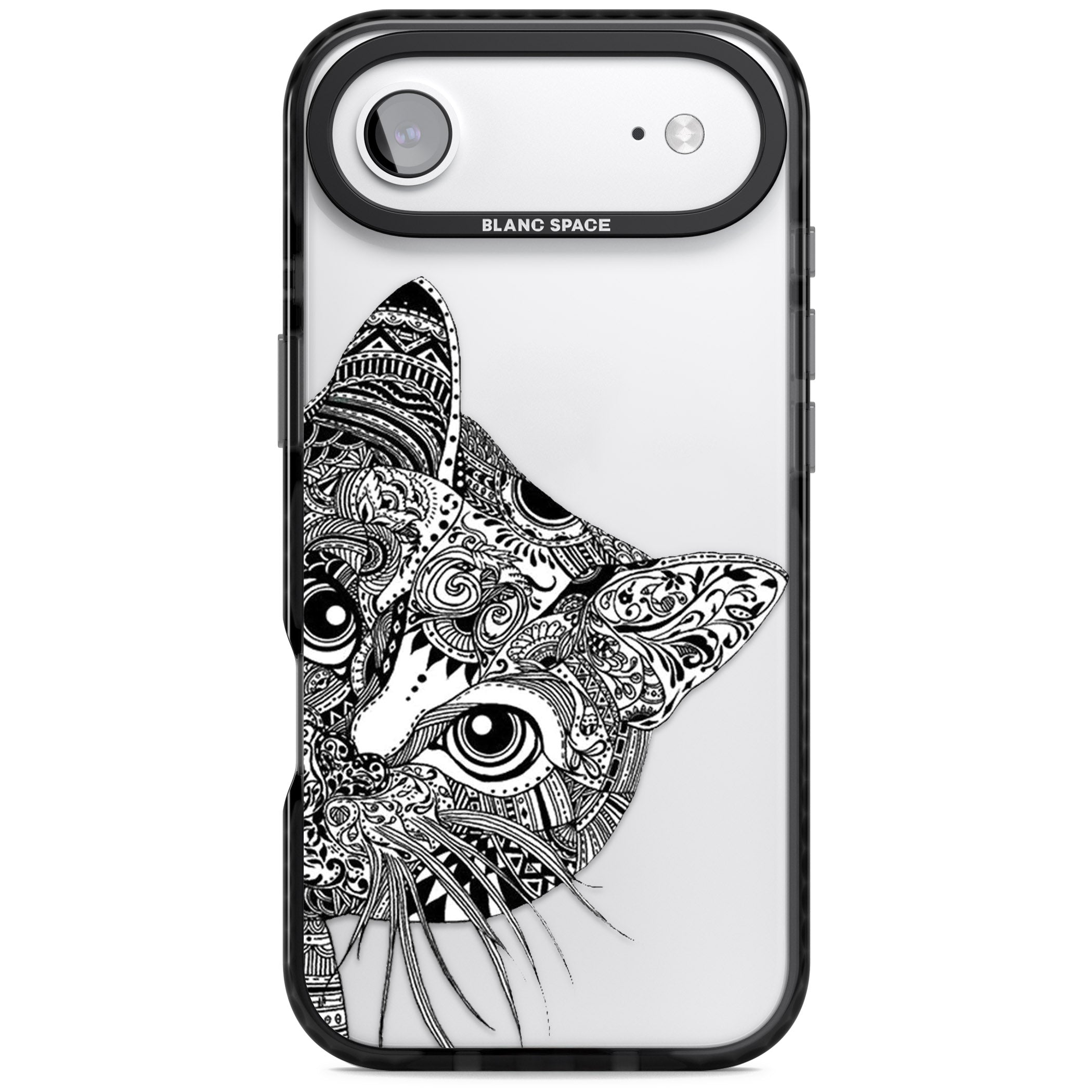 Henna Cat iPhone 17 Air Impact Black Phone Case