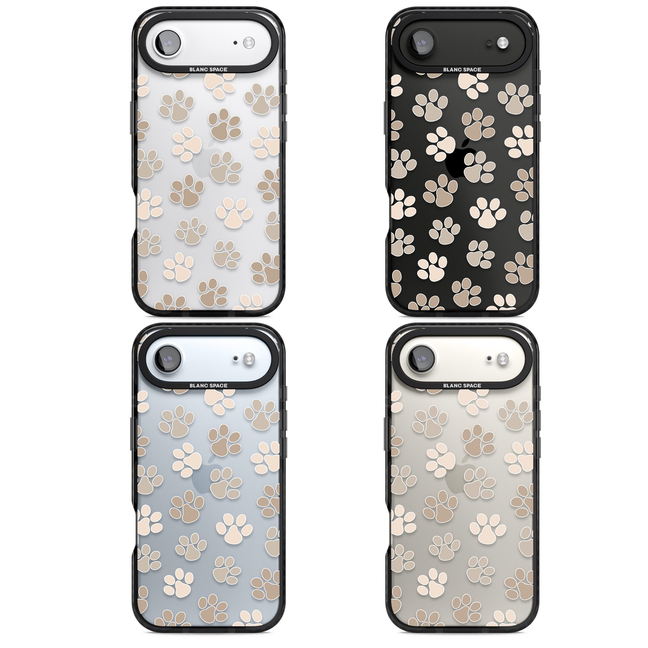 Paw Prints iPhone 17 Air Impact Black Phone Case APT Impact Protection