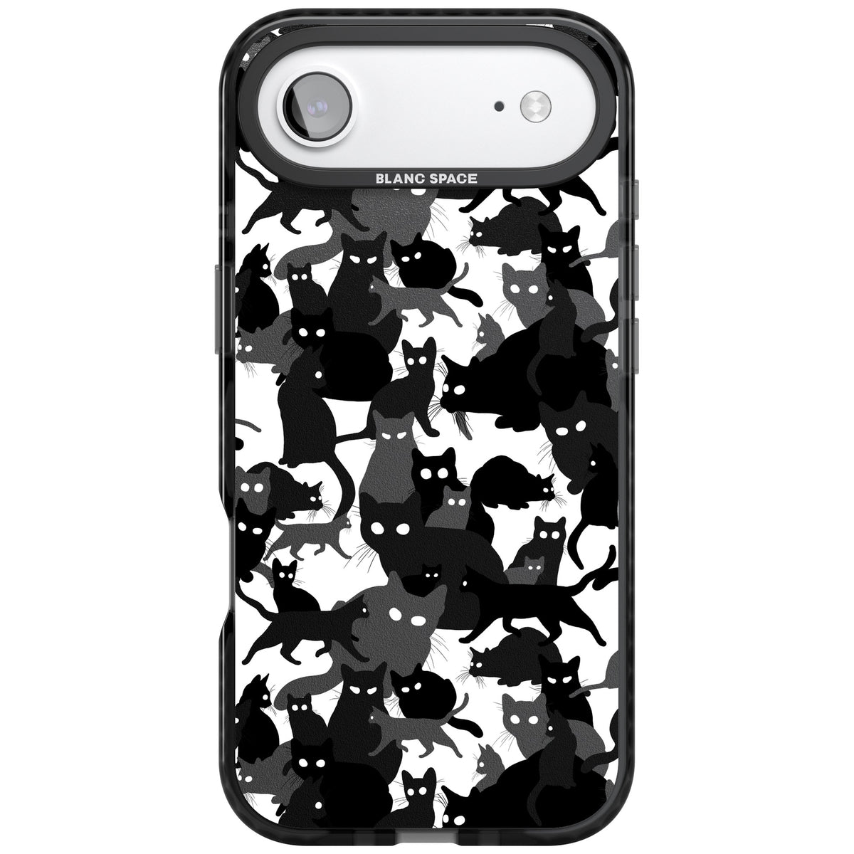 Black & White Cat Camouflage iPhone Air Impact Black Phone Case front