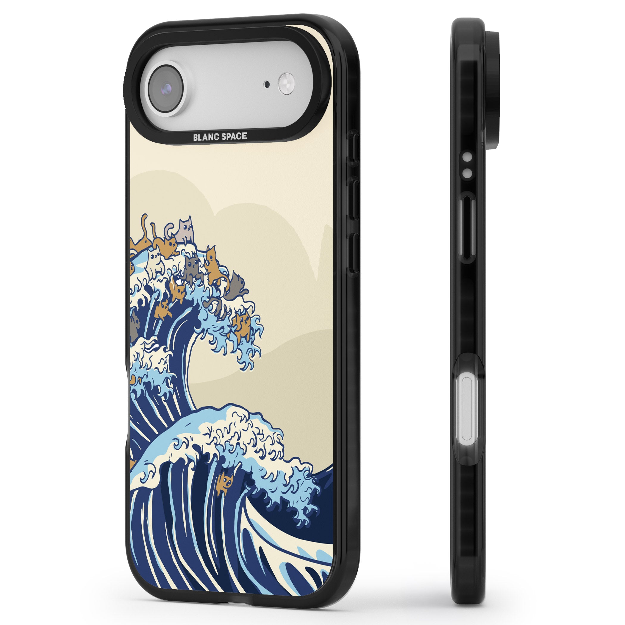 The Great Cat Wave iPhone 17 Air Impact Black Phone Case Side Profile