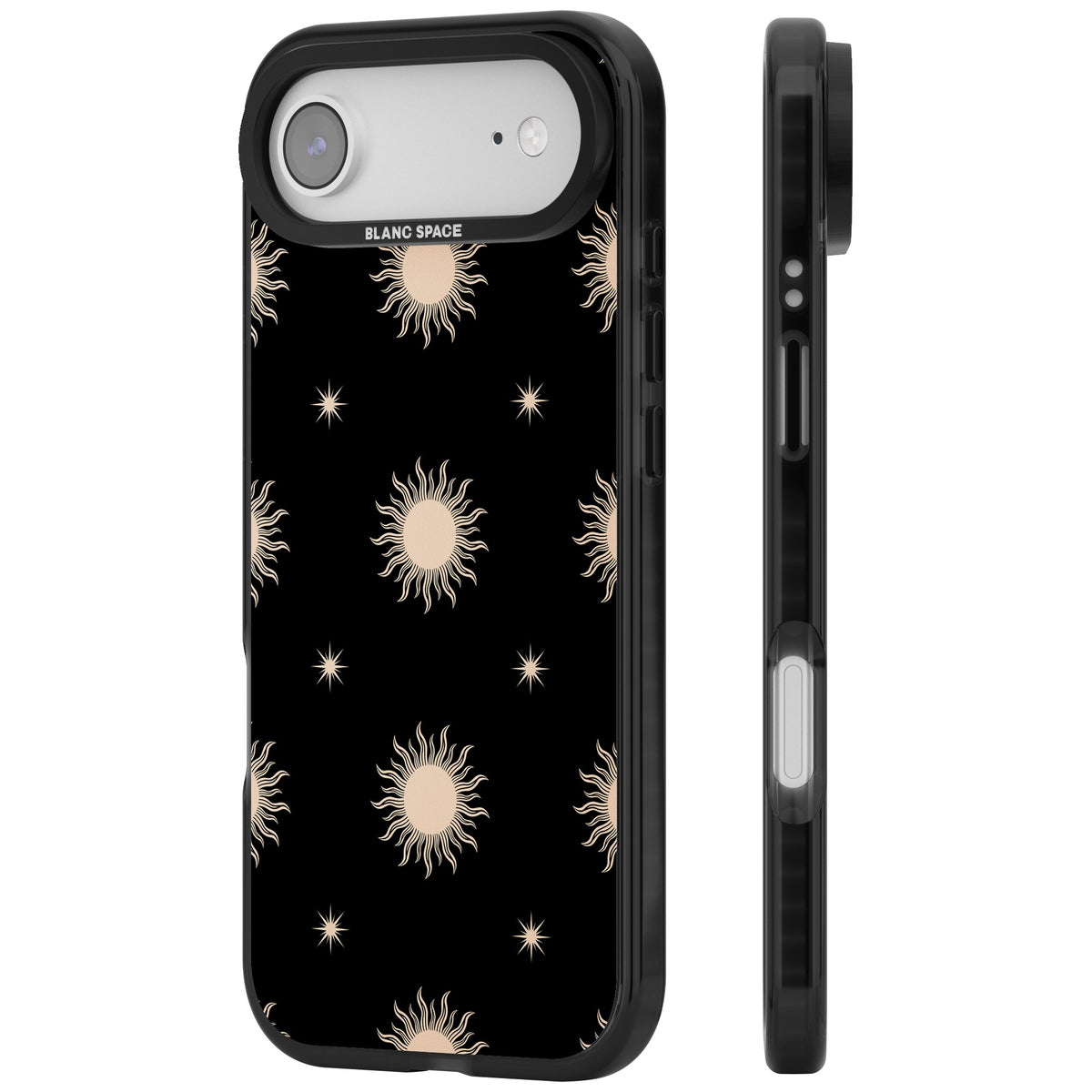 Celestial Patterns Classic Suns (Black) iPhone Air Impact Black Phone Case side