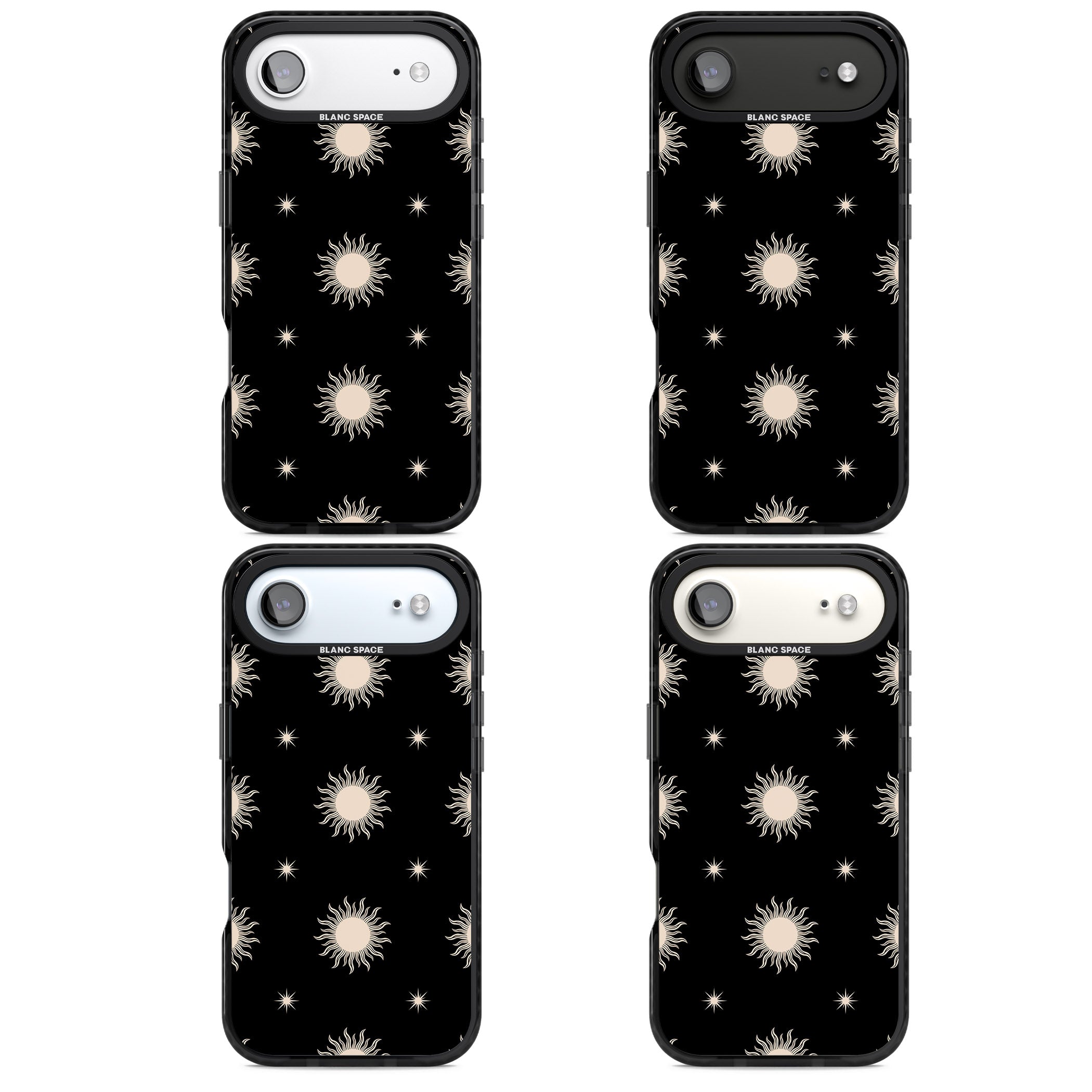 Celestial Patterns Classic Suns (Black) iPhone 17 Air Impact Black Phone Case APT Impact Protection