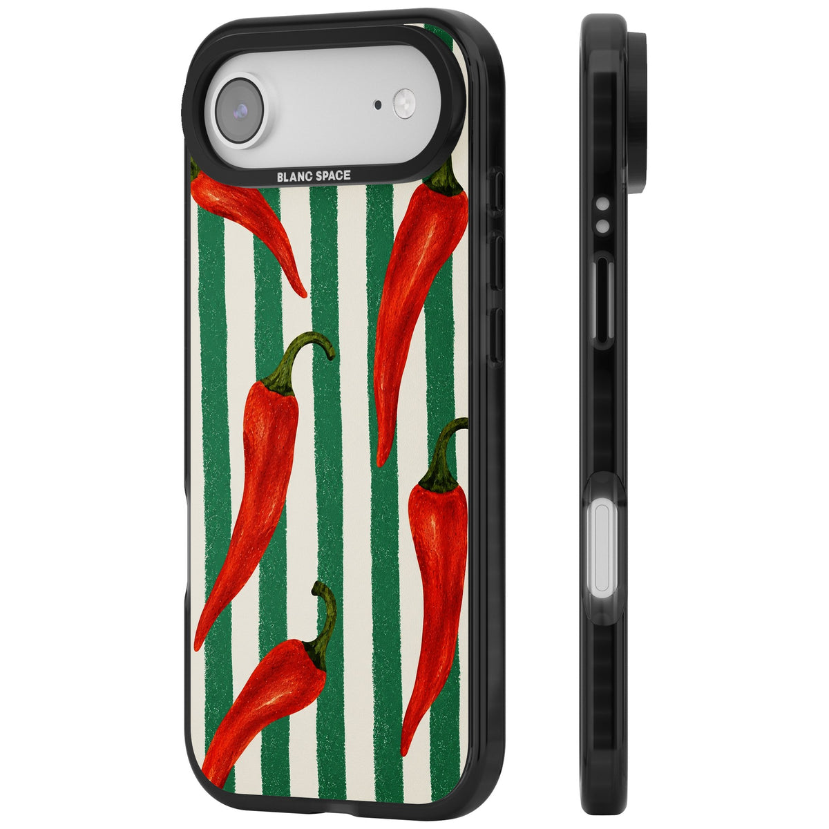 Striped Chillis iPhone Air Impact Black Phone Case side