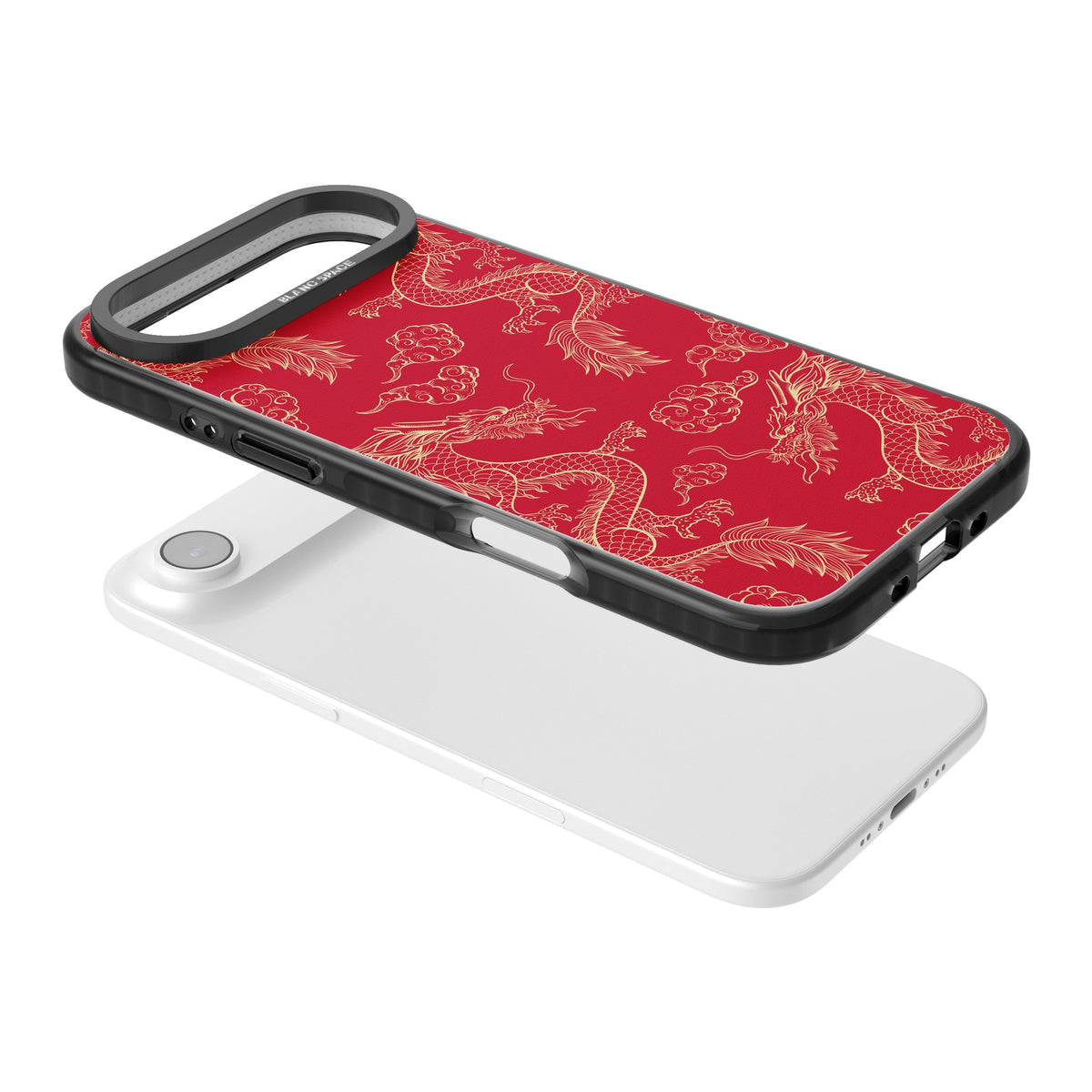 Crimson Dynasty iPhone Air Impact Black Phone Case angled