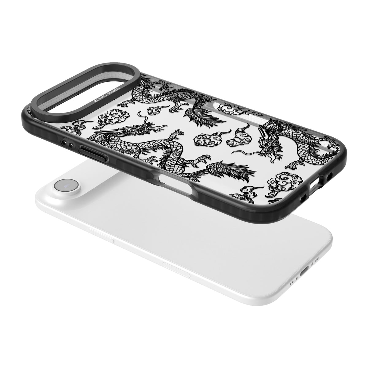 Black Dragons iPhone Air Impact Black Phone Case angled