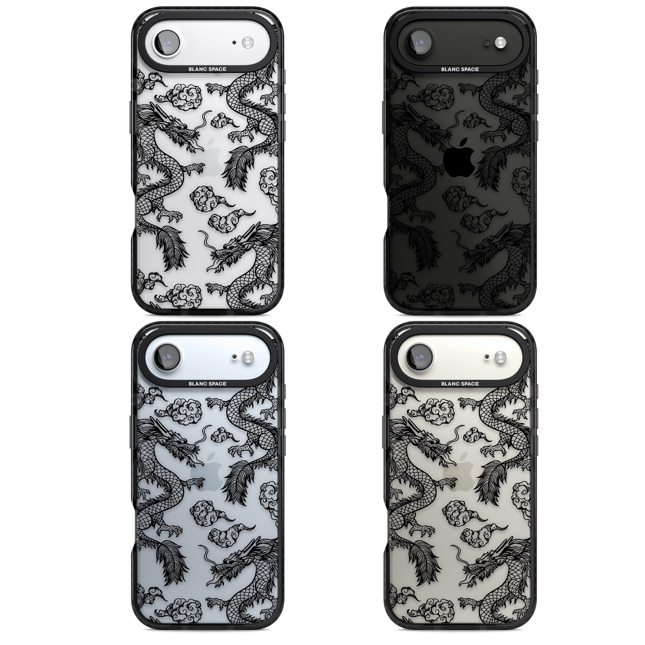 Black Dragon Pattern iPhone 17 Air Impact Black Phone Case APT Impact Protection