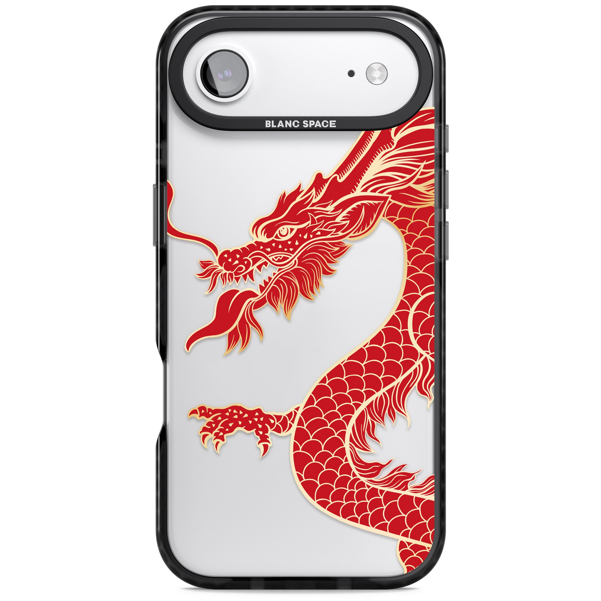 Large Red Dragon iPhone 17 Air Impact Black Phone Case