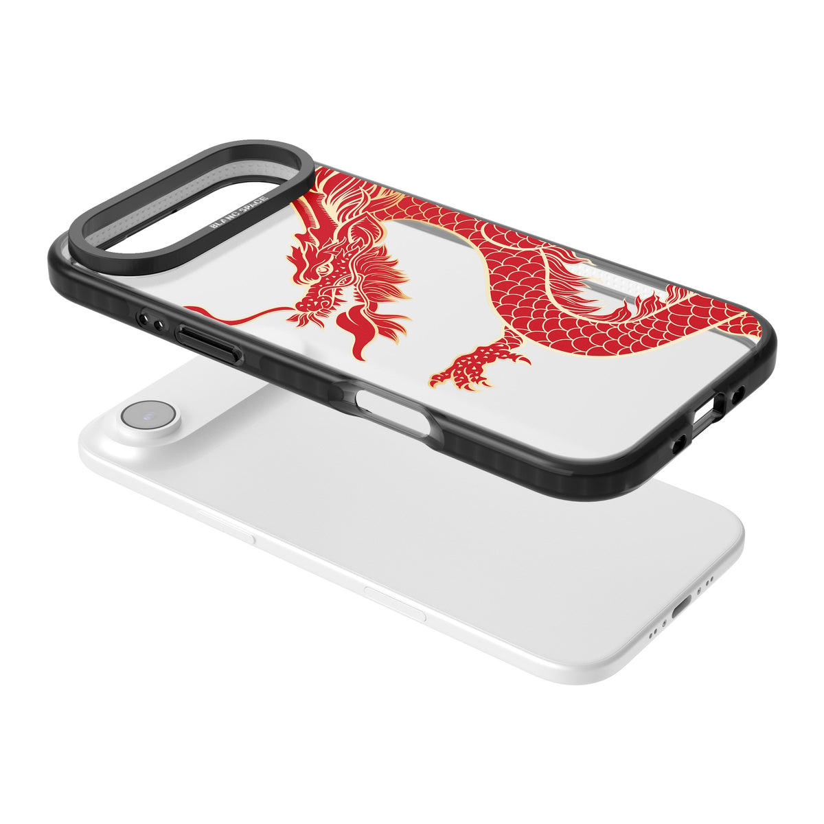 Red Dragon iPhone Air Impact Black Phone Case angled