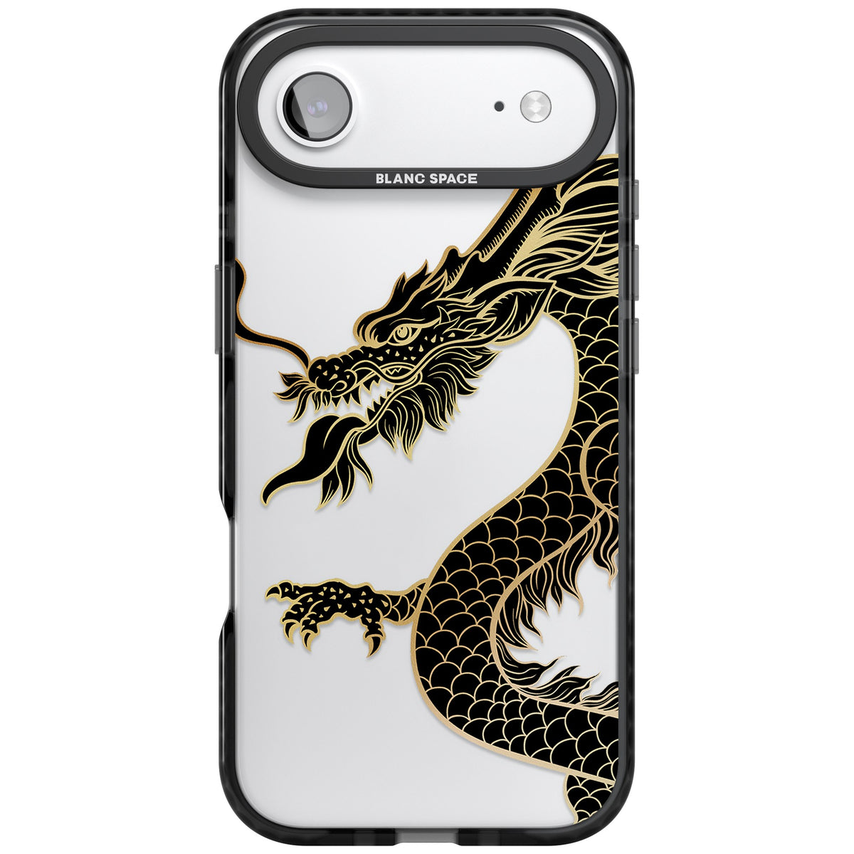 Large Black Dragon iPhone Air Impact Black Phone Case front