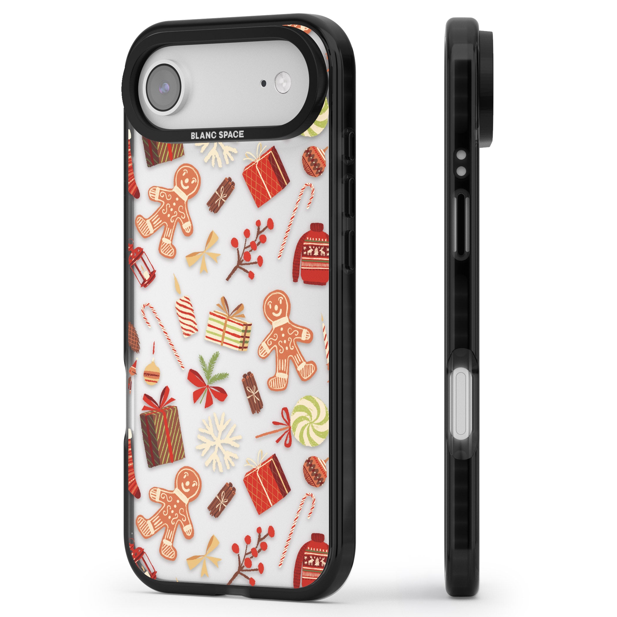 Christmas Assortments iPhone 17 Air Impact Black Phone Case Side Profile