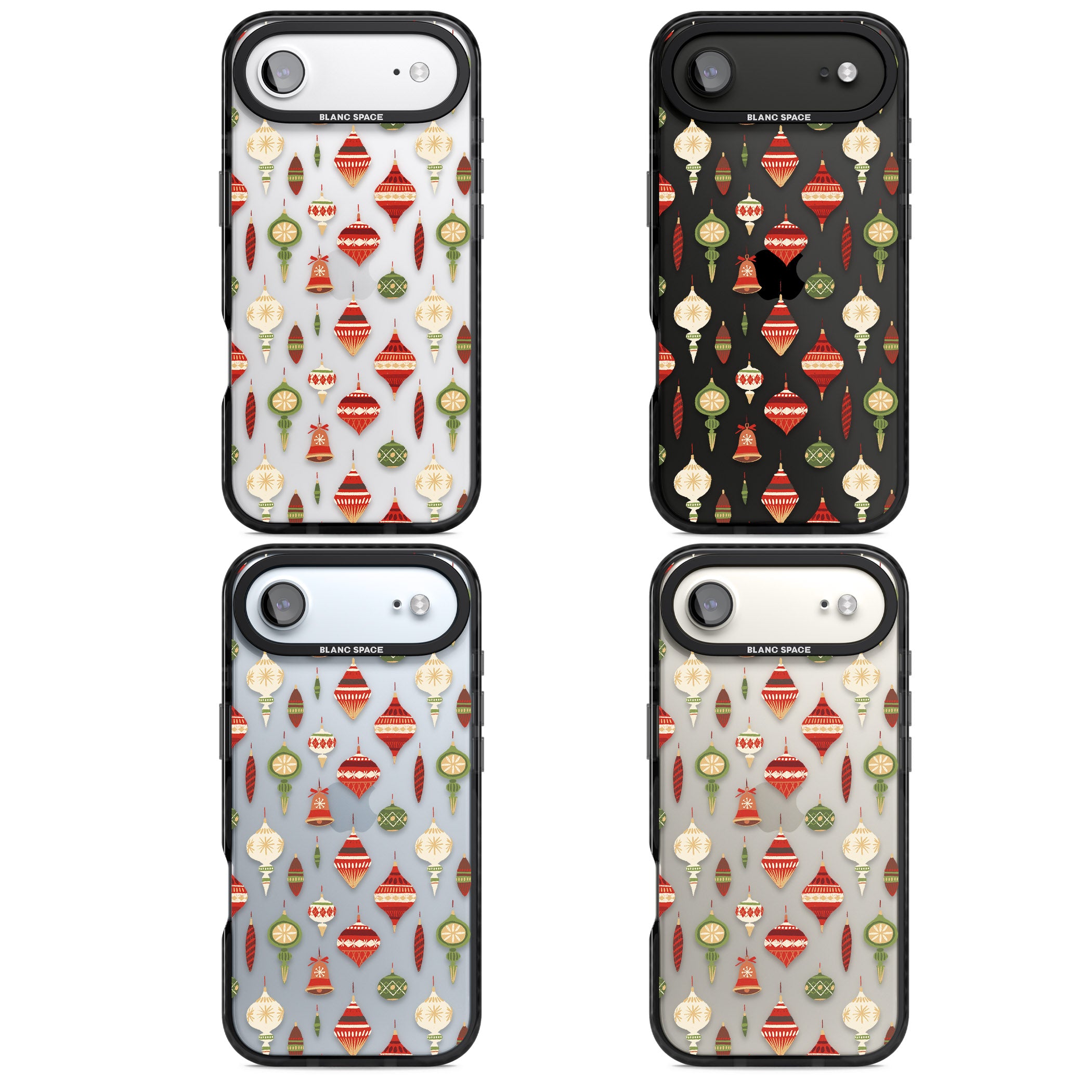 Christmas Baubles Pattern iPhone 17 Air Impact Black Phone Case APT Impact Protection