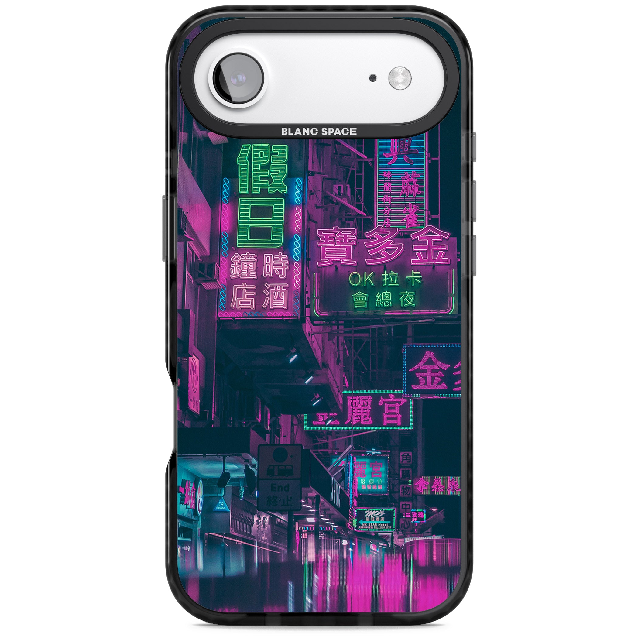 Neon Night Strip iPhone 17 Air Impact Black Phone Case