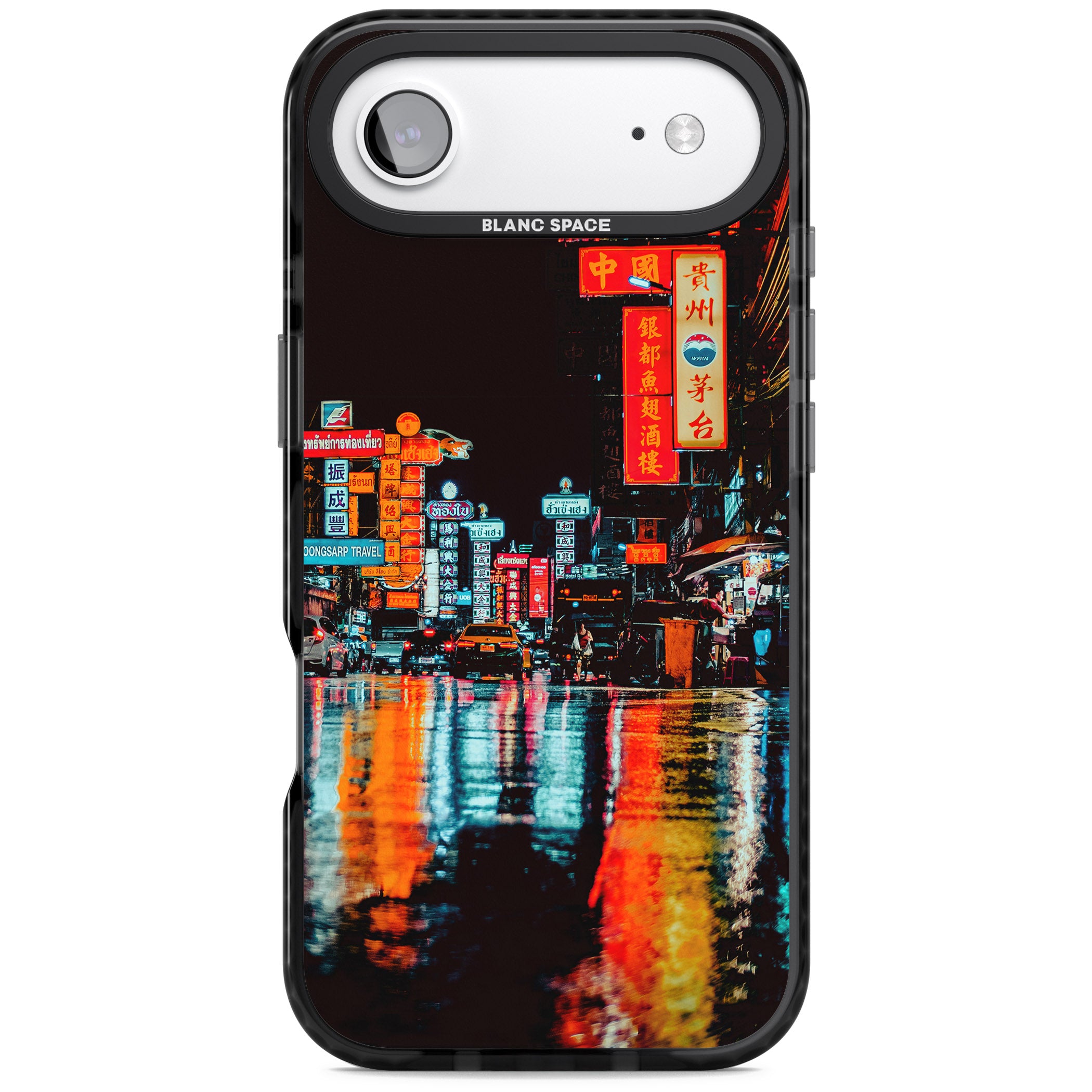 Neon City iPhone 17 Air Impact Black Phone Case