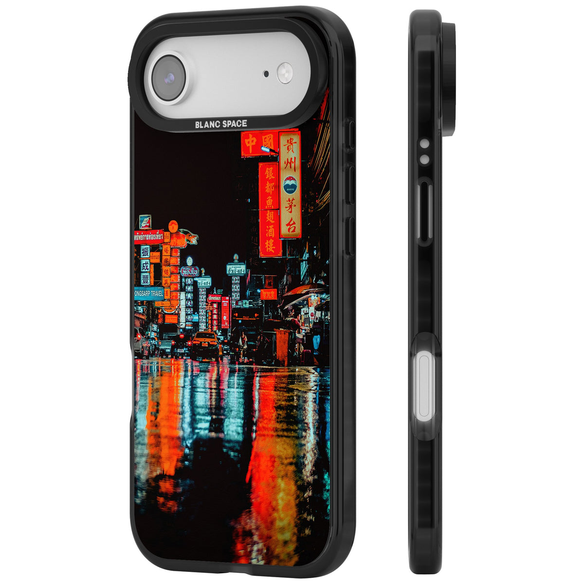 Neon City iPhone Air Impact Black Phone Case side