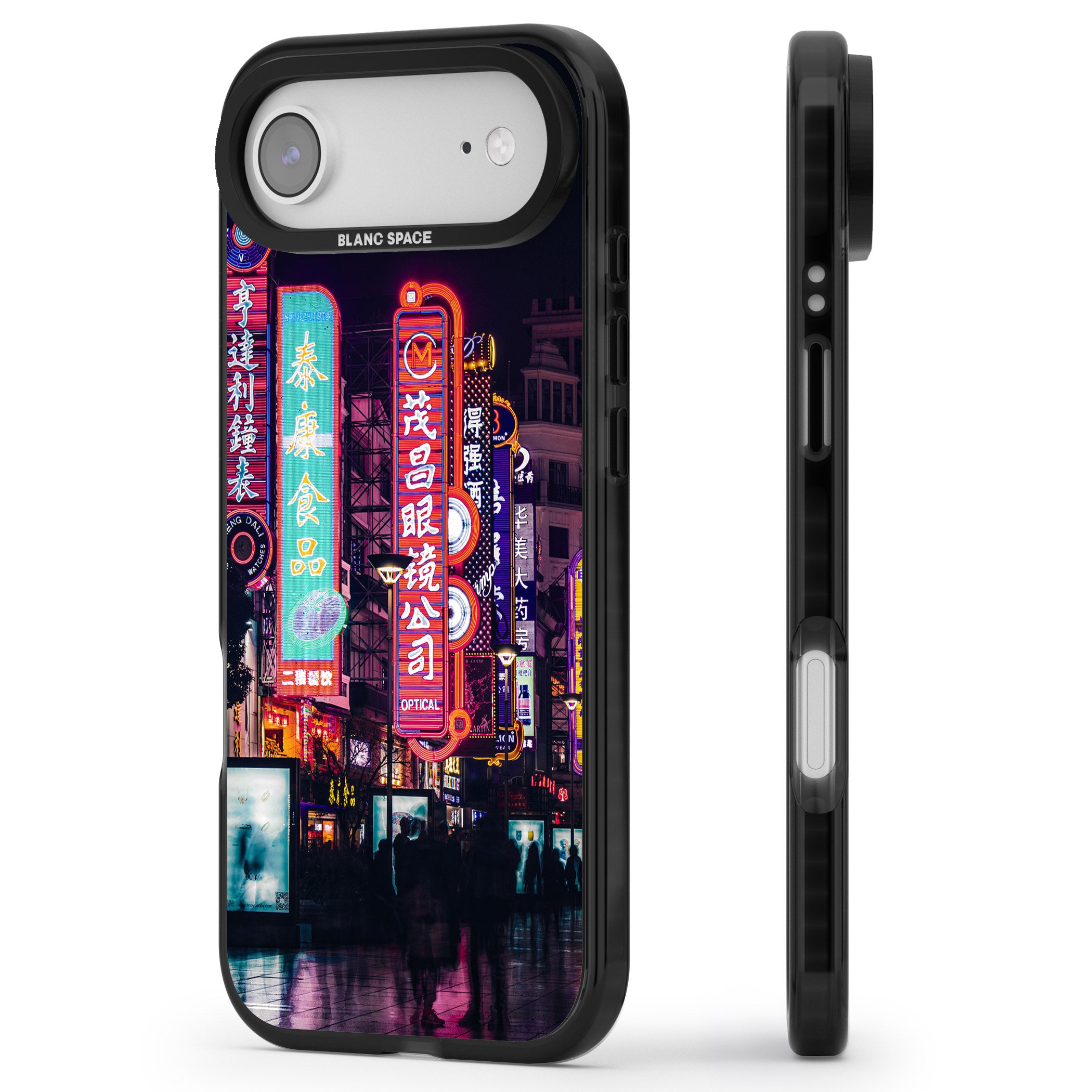 Neon Streets iPhone 17 Air Impact Black Phone Case Side Profile