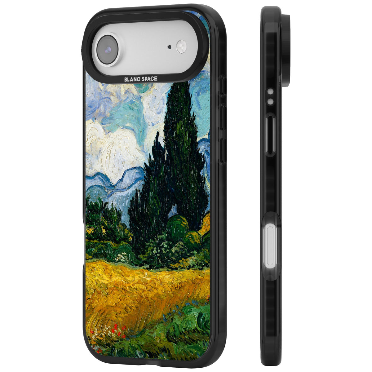 Wheat Field With Cypresses By Vincent Van Gogh iPhone Air Impact Black Phone Case side
