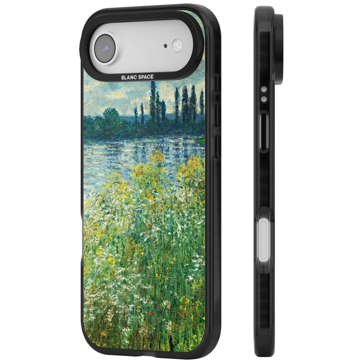 Banks Of The Seine By Claude Monet iPhone Air Impact Black Phone Case side