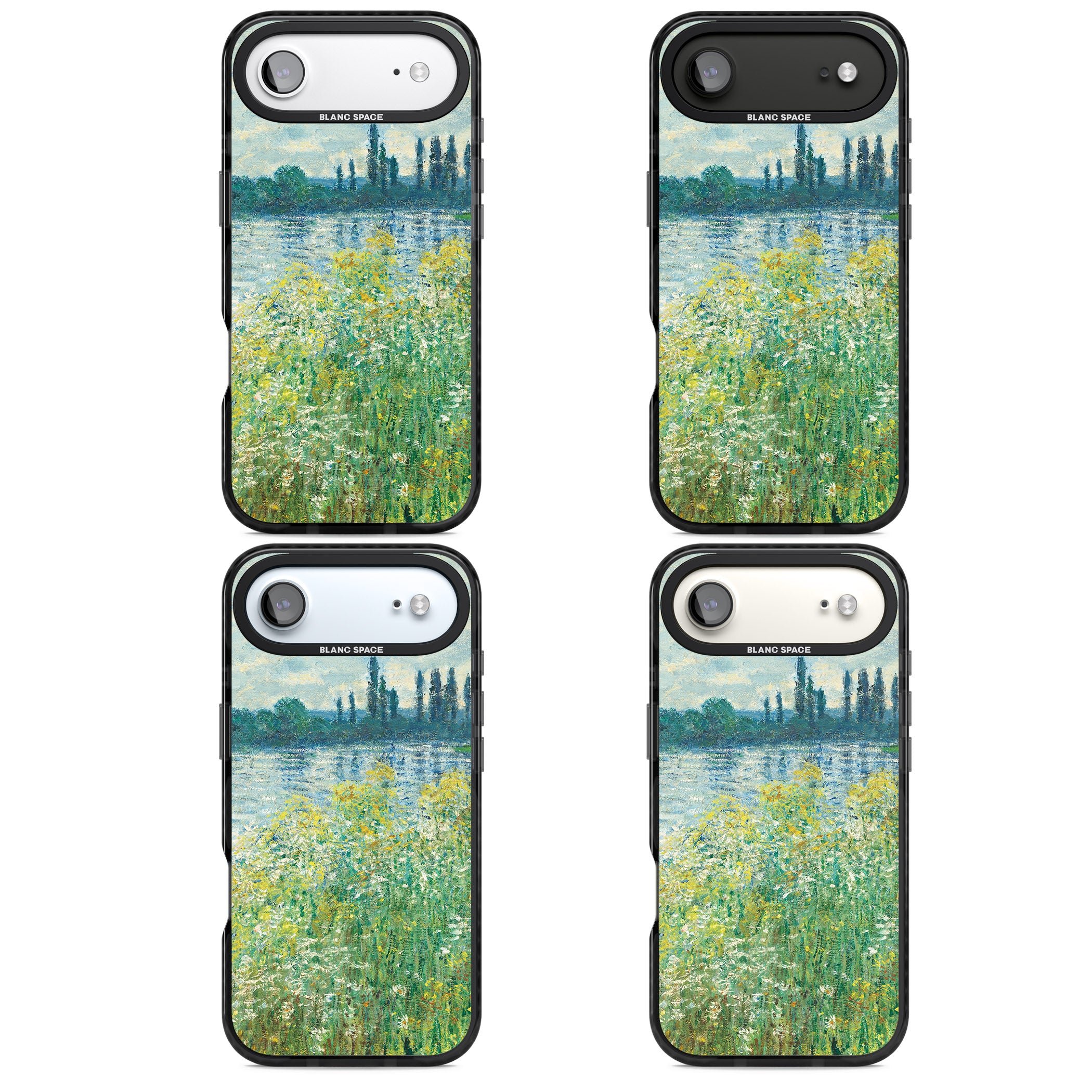 Banks Of The Seine By Claude Monet iPhone 17 Air Impact Black Phone Case APT Impact Protection