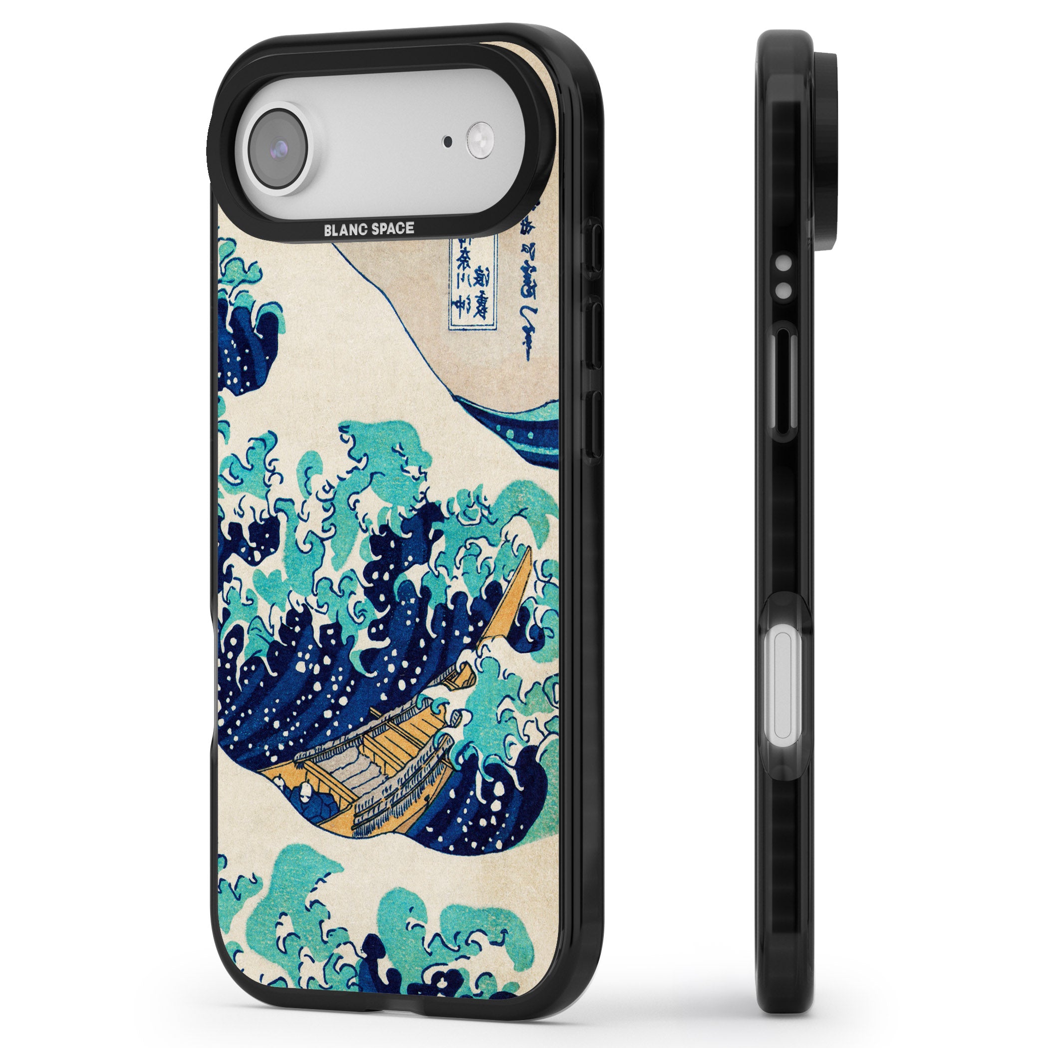 The Great Wave By Katsushika Hokusai iPhone 17 Air Impact Black Phone Case Side Profile