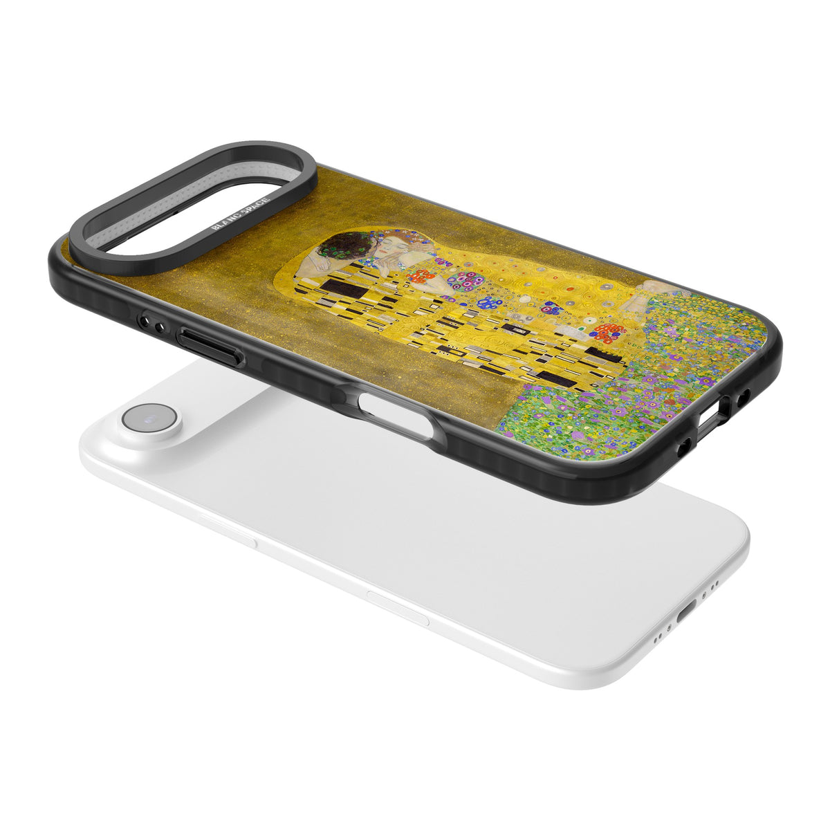 The Kiss iPhone Air Impact Black Phone Case angled