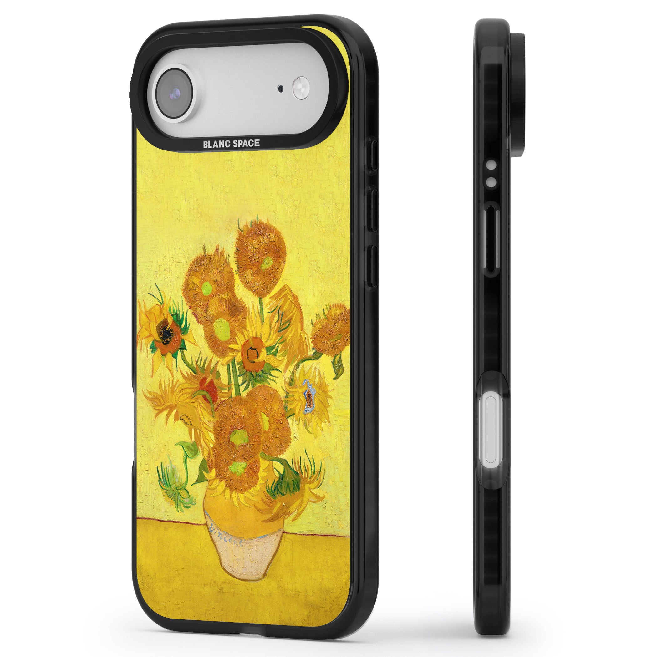 Sunflowers iPhone 17 Air Impact Black Phone Case Side Profile