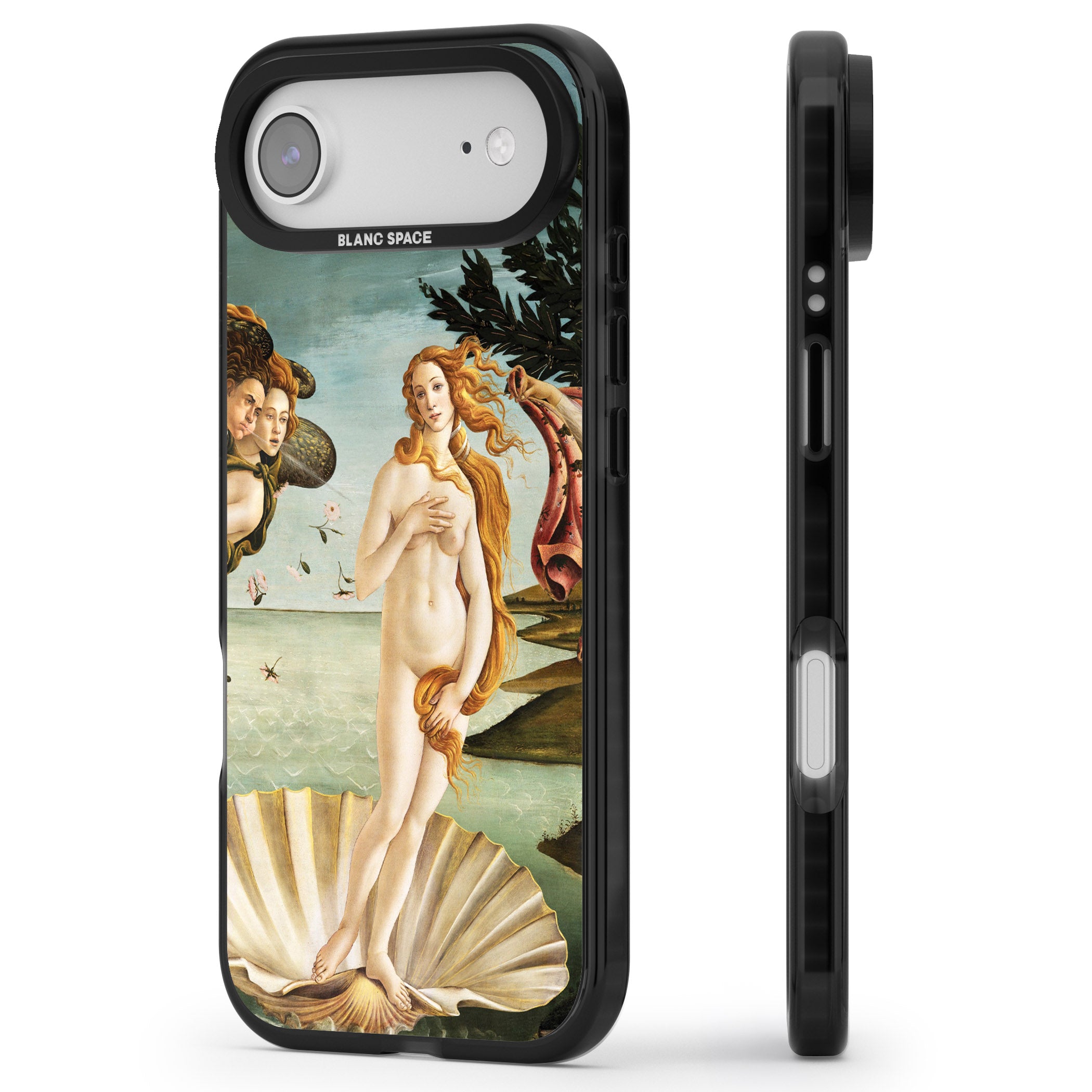 The Birth of Venus - Sandro Botticelli iPhone 17 Air Impact Black Phone Case Side Profile