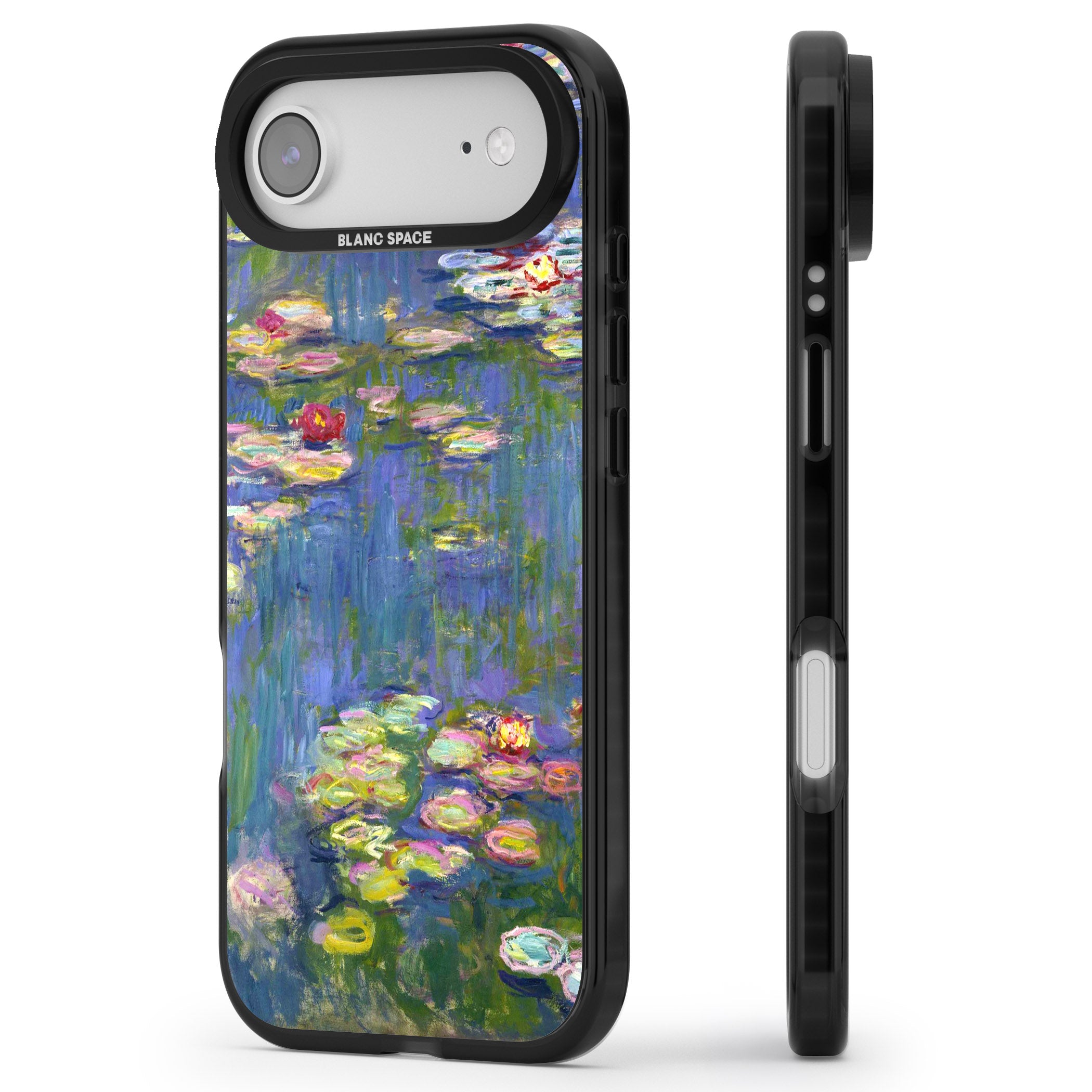 Water Lilies II iPhone 17 Air Impact Black Phone Case Side Profile