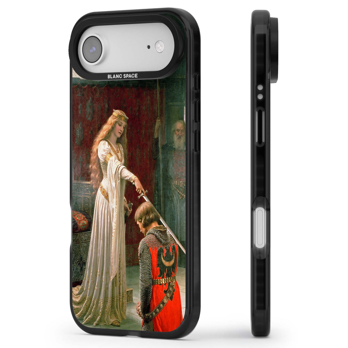 The Accolade renaissance art iPhone case featuring Edmund Blair Leighton's painting of a queen knighting a kneeling knight | Clear Impact case for iPhone Air