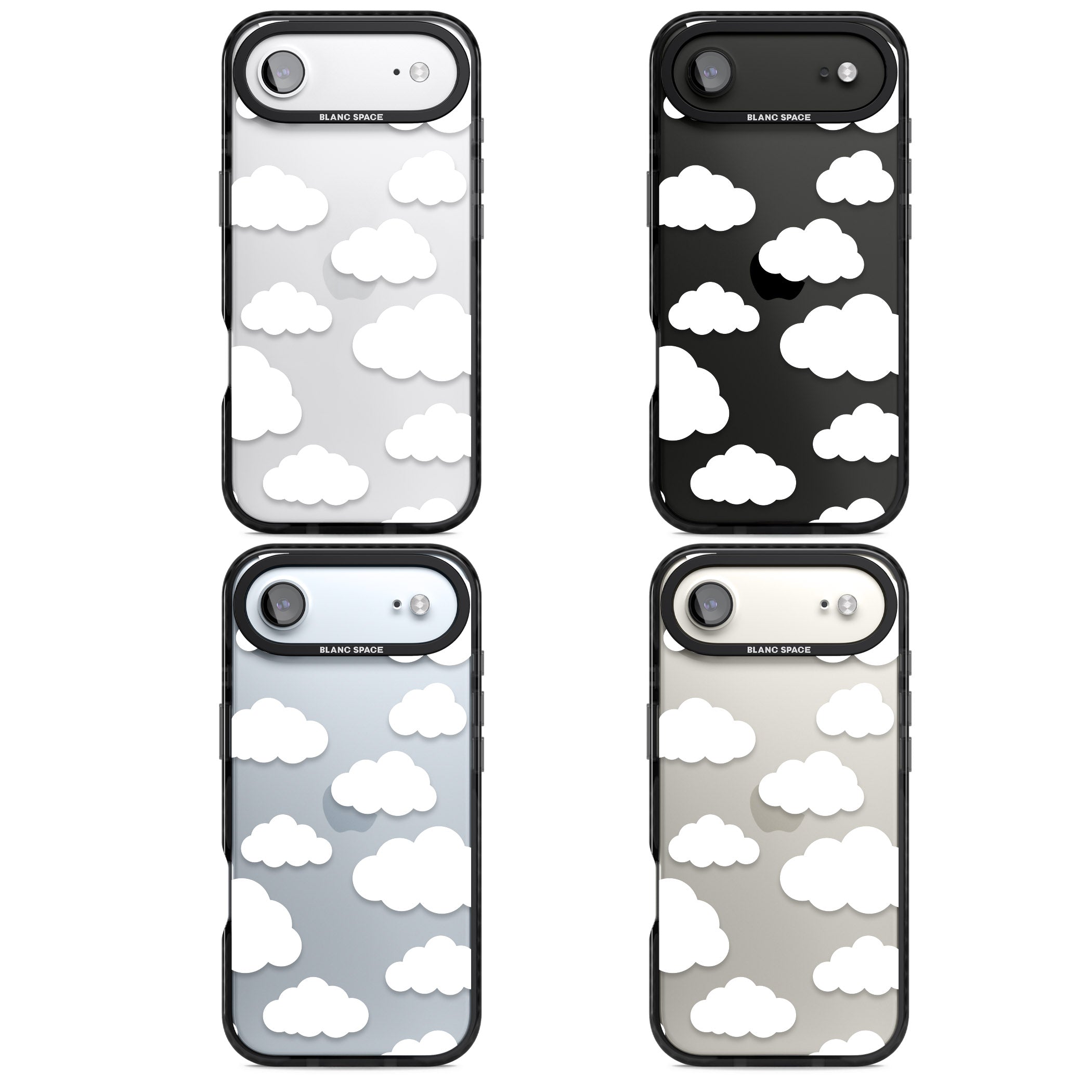 Cloud Pattern iPhone 17 Air Impact Black Phone Case APT Impact Protection