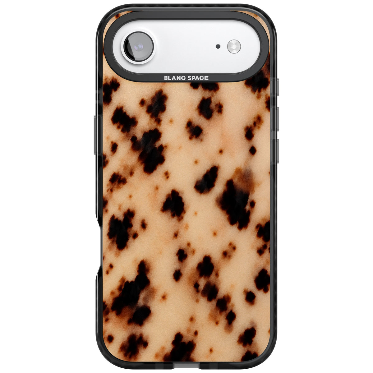Coffee & Milk tortoiseshell iPhone case featuring blonde acetate tones, espresso brown spots and a soft cream base iPhone Air / iPhone 17 Air Impact Black Phone Case front